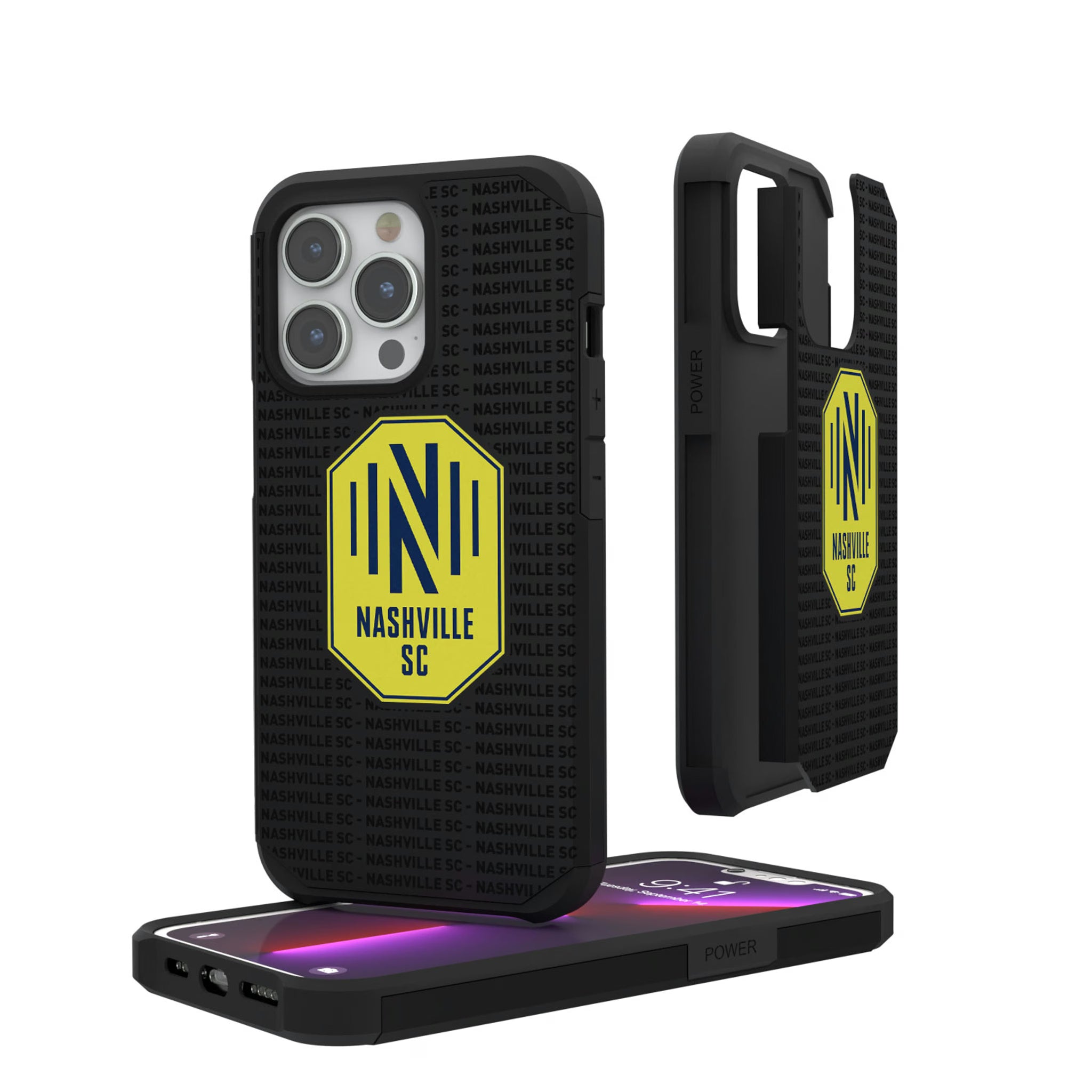 Nashville SC Text Backdrop iPhone Rugged Phone Case for Apple iPhone