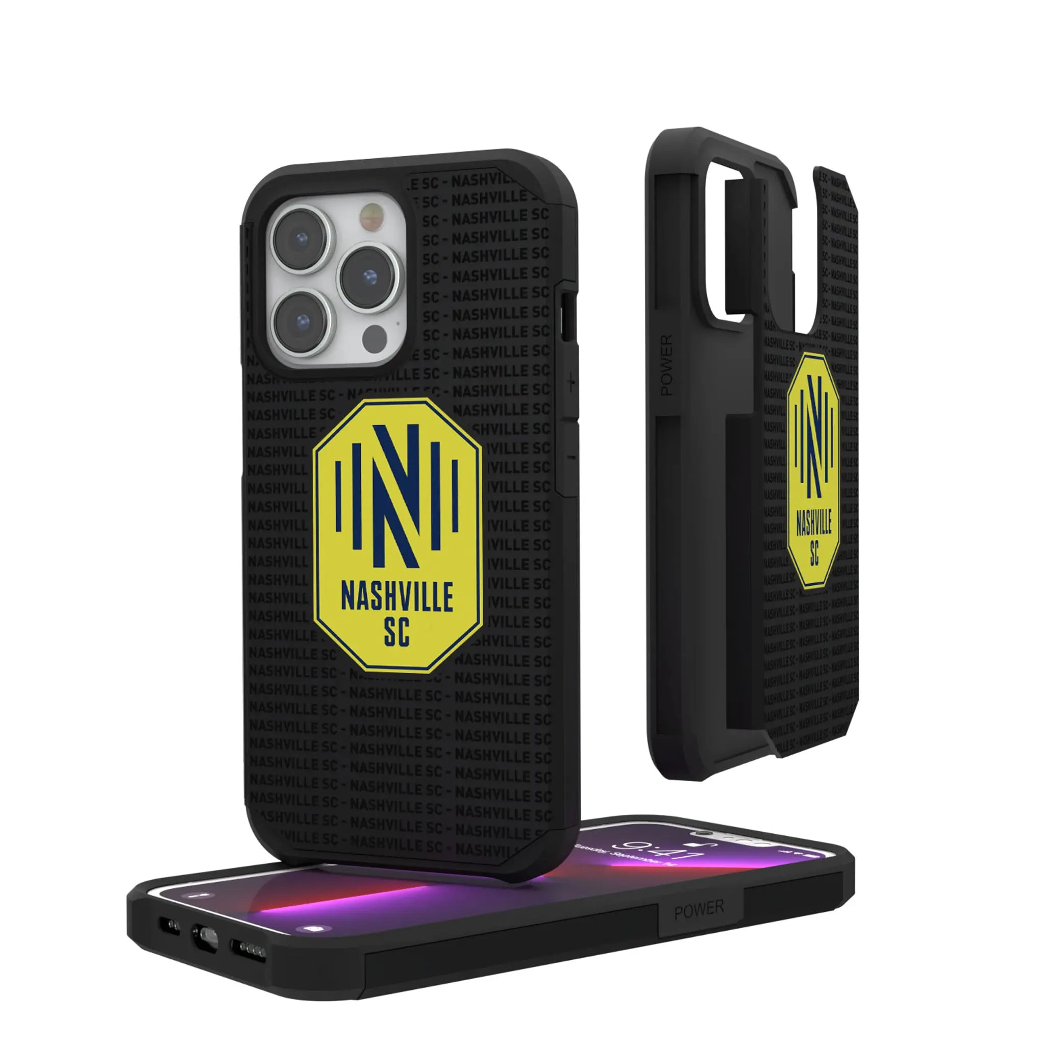 Nashville SC Text Backdrop iPhone Rugged Phone Case for Apple iPhone