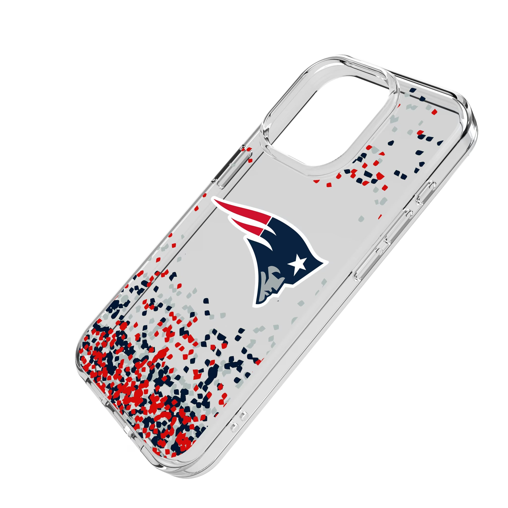New England Patriots Confetti iPhone Clear Phone Case for Apple iPhone - Isometric View