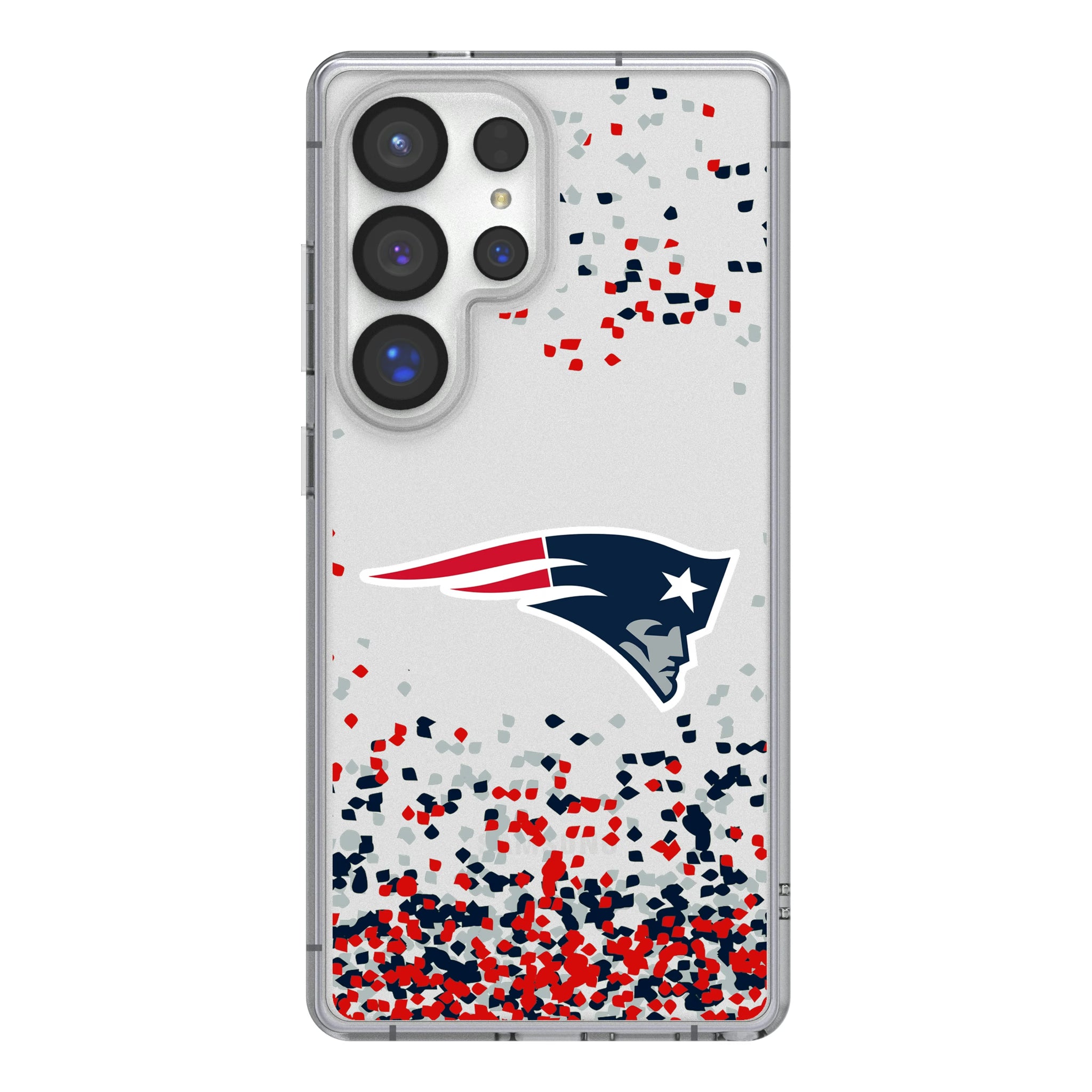New England Patriots Confetti Galaxy Clear Phone Case for Samsung Galaxy