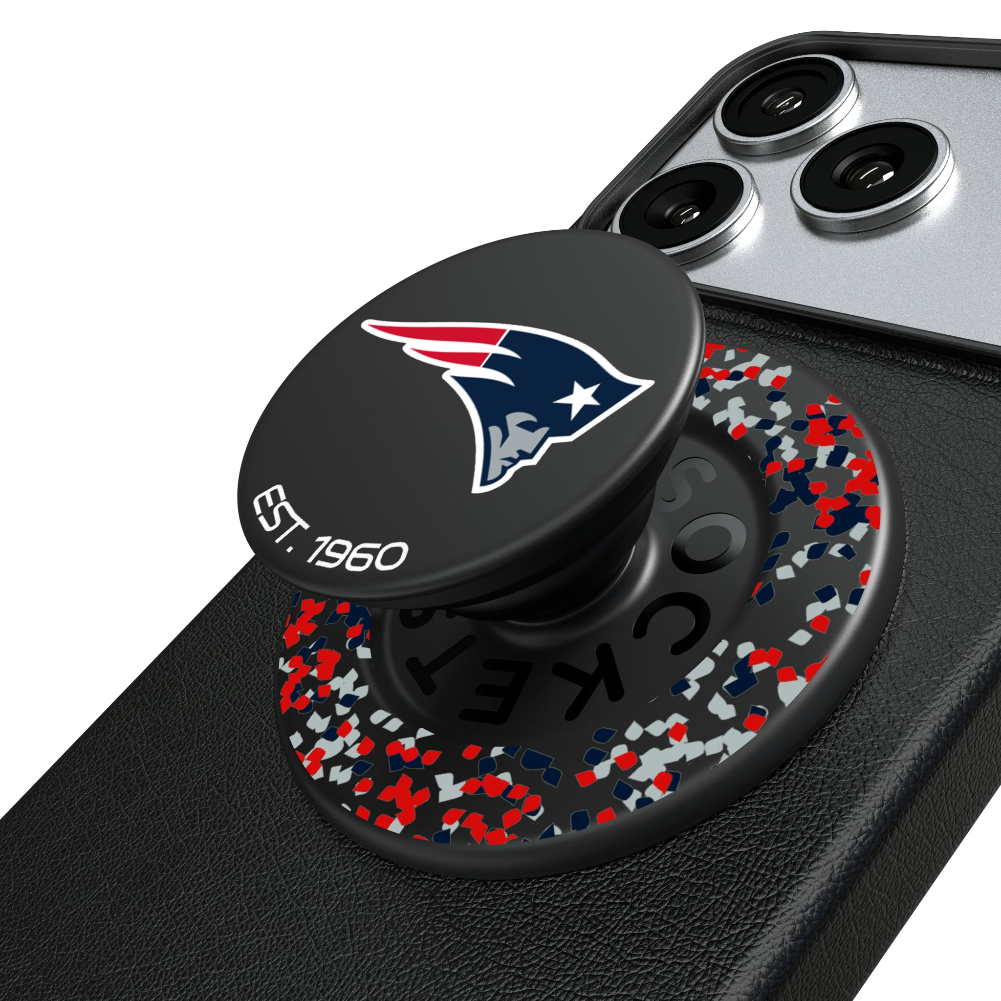 New England Patriots Confetti Popsockets Round Magnetic