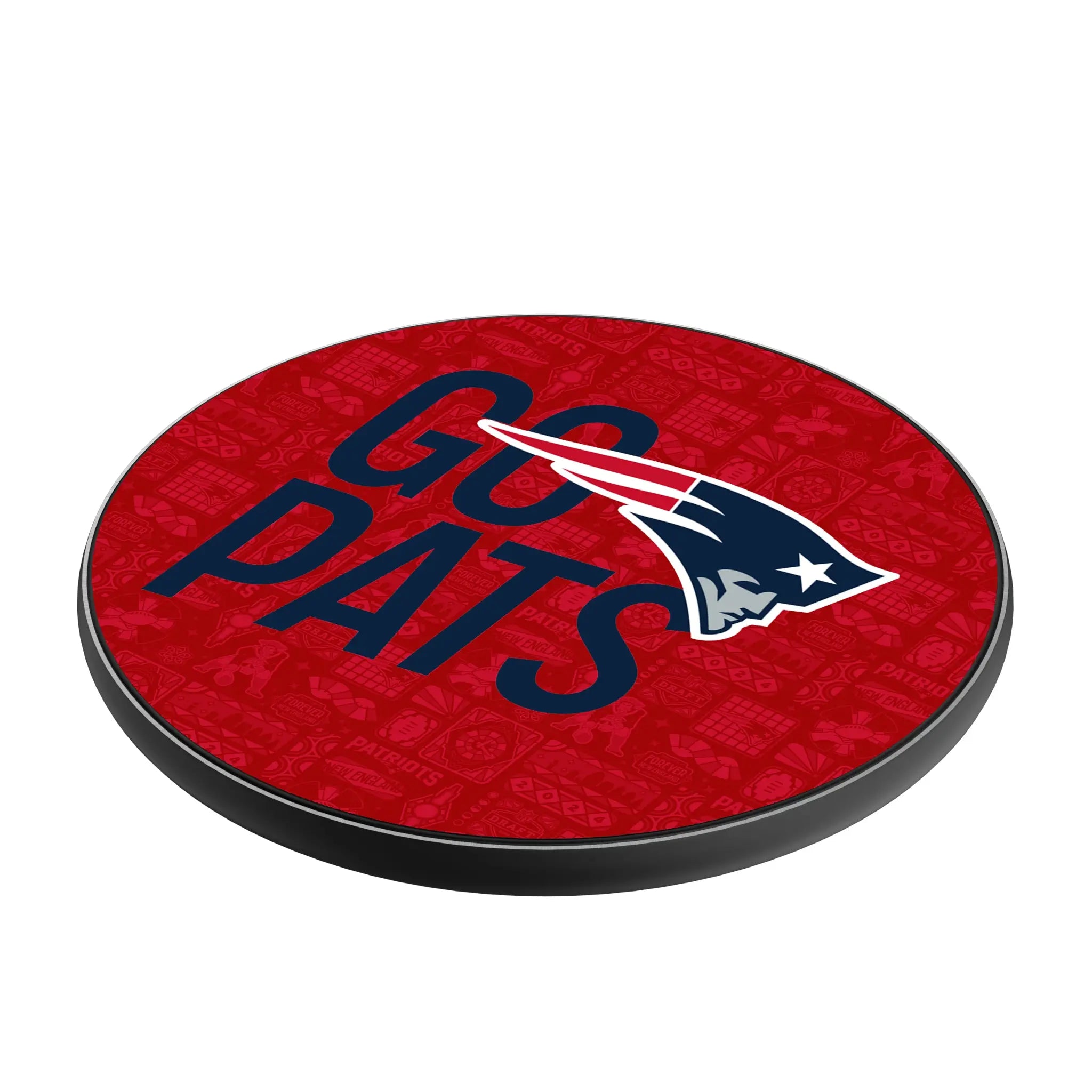 New England Patriots Deco 15-Watt Wireless Charger - Isometric View