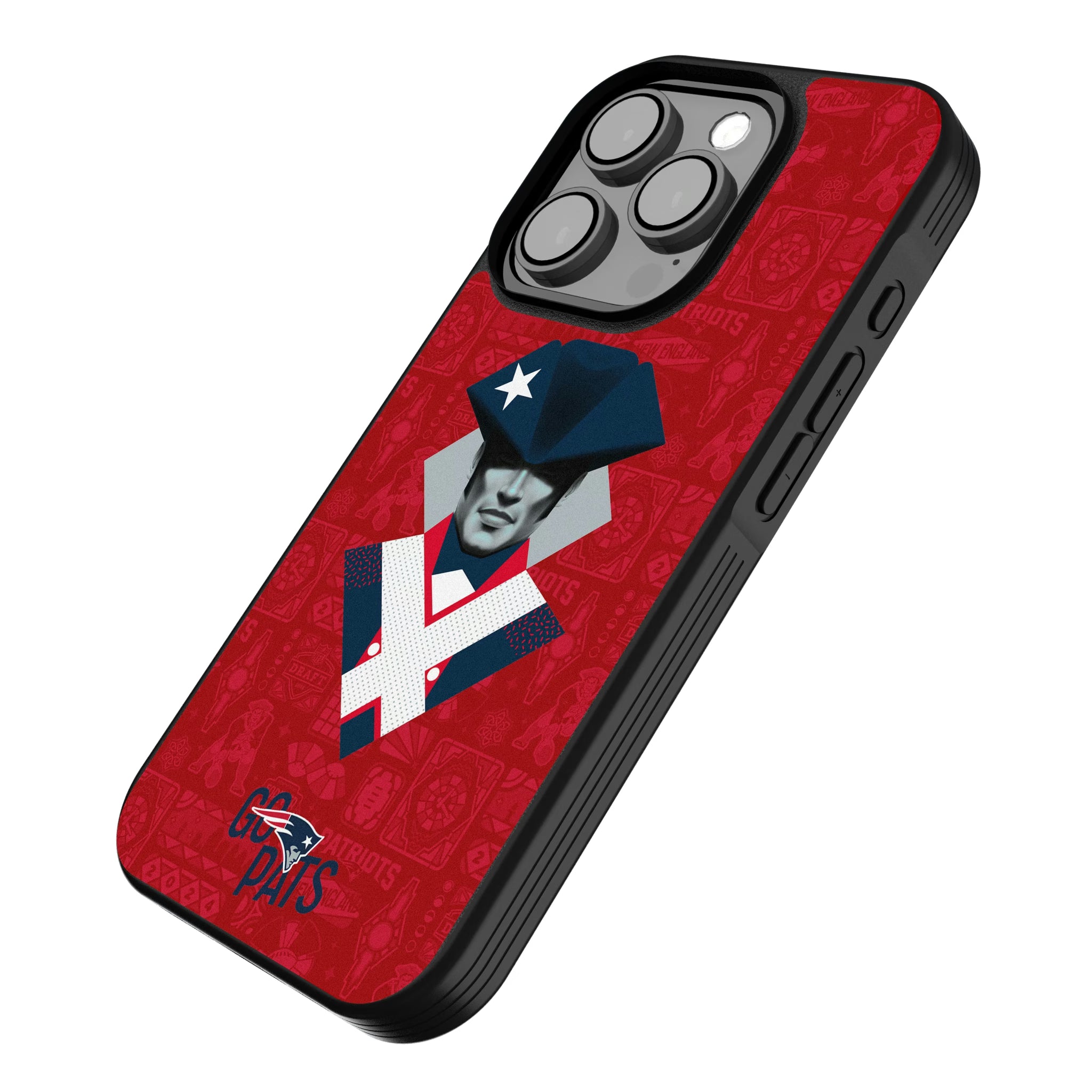 New England Patriots Deco iPhone Bump Phone Case for Apple iPhone - Isometric View