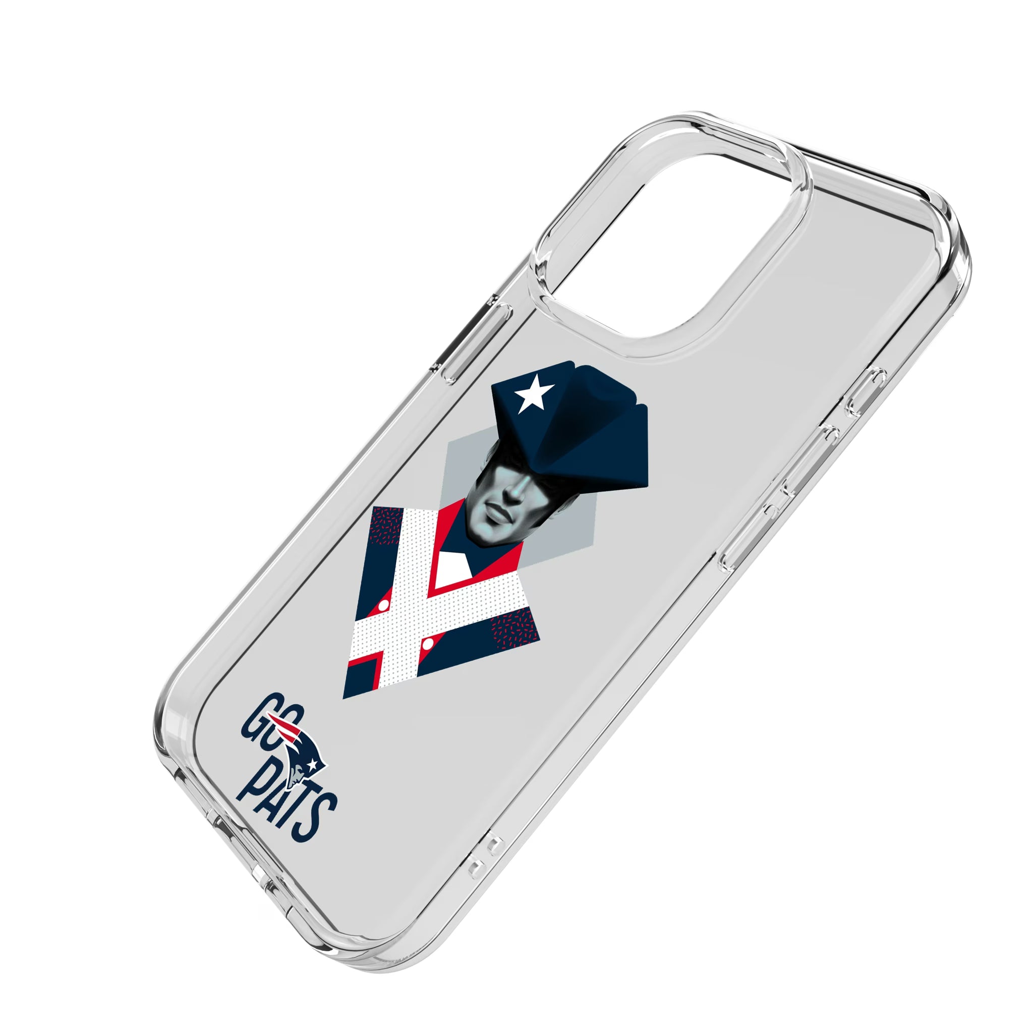 New England Patriots Deco iPhone Clear Phone Case for Apple iPhone - Isometric View