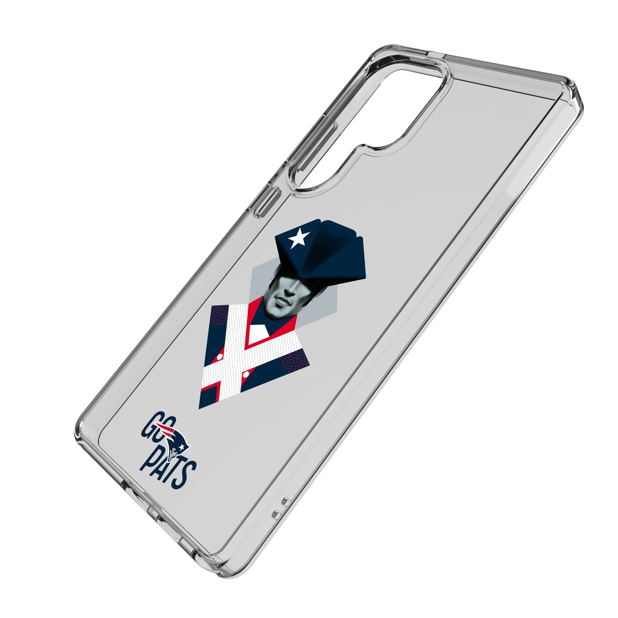 New England Patriots Deco Galaxy Clear Phone Case for Samsung Galaxy - Isometric View