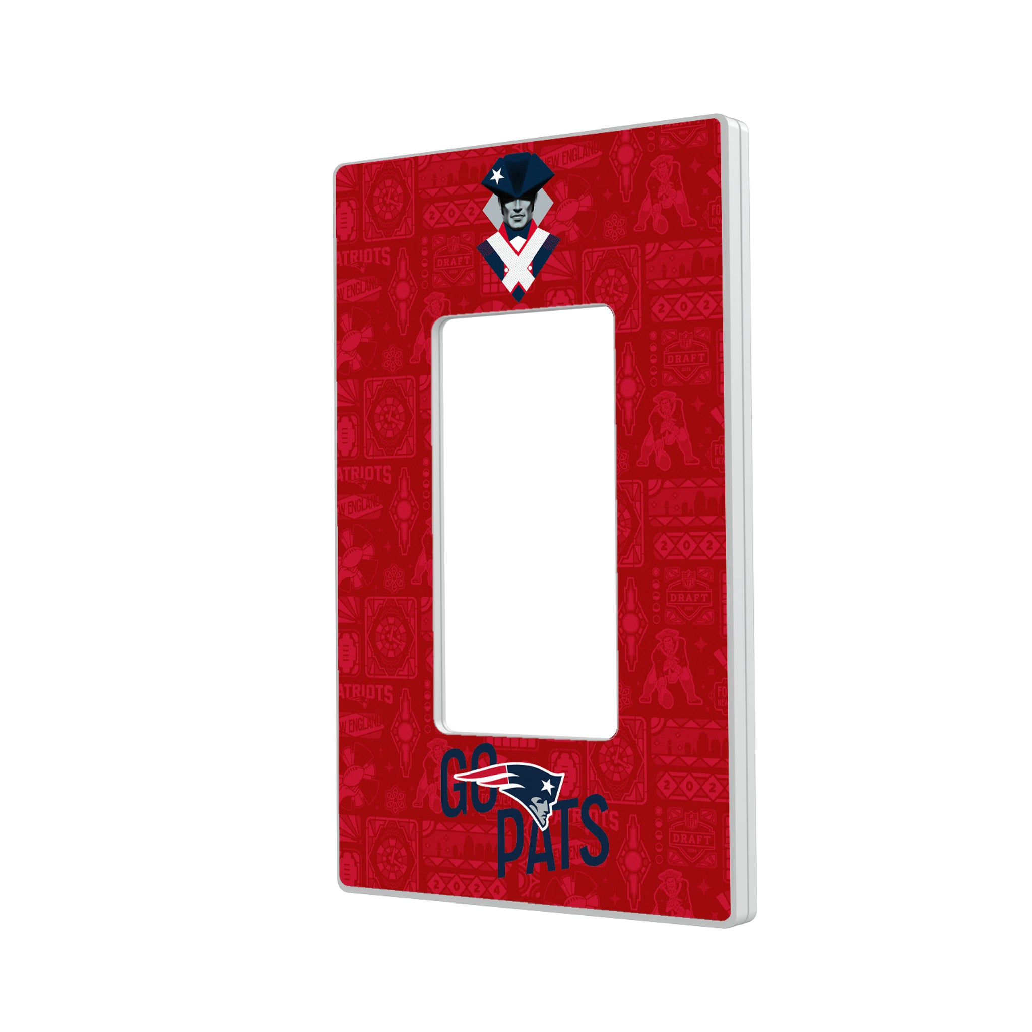 New England Patriots Deco Hidden-Screw Light Switch Plate#Style_Single Rocker