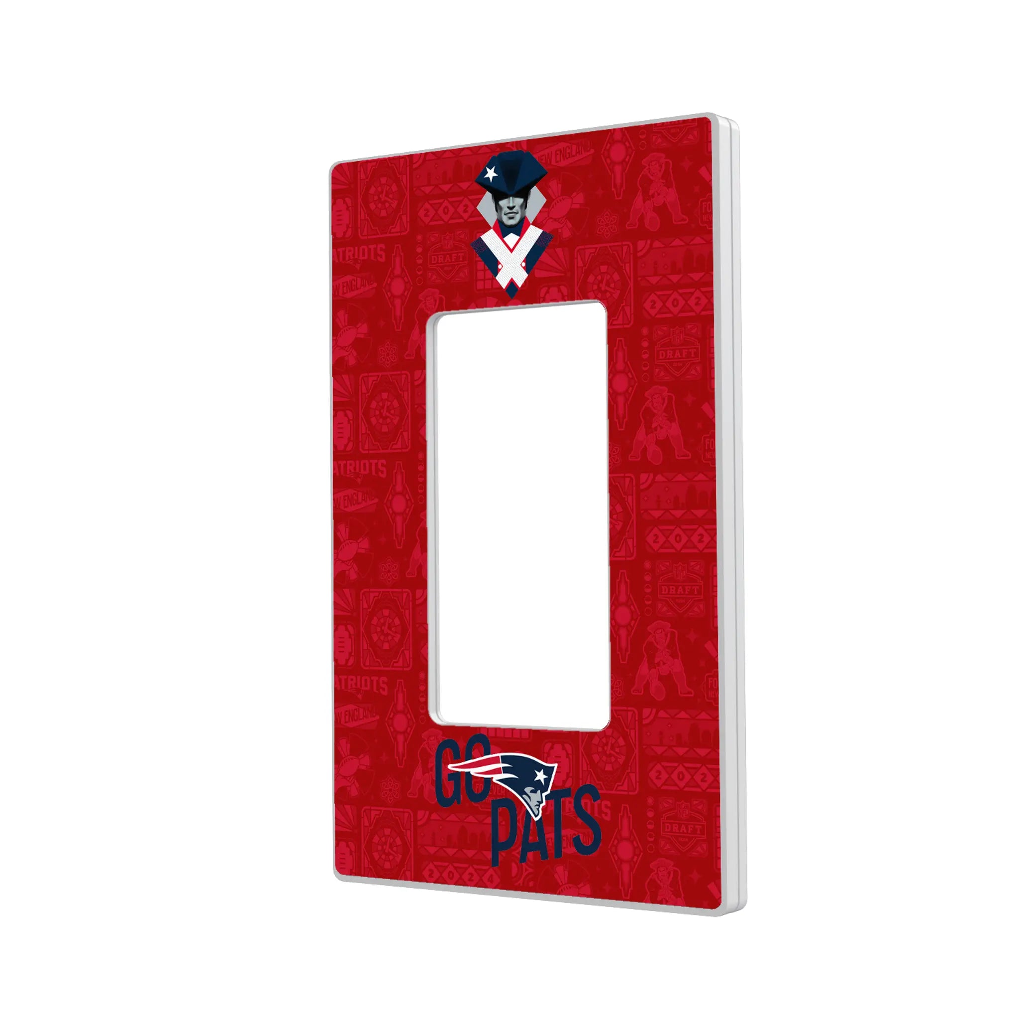 New England Patriots Deco Hidden-Screw Light Switch Plate#Style_Single Rocker