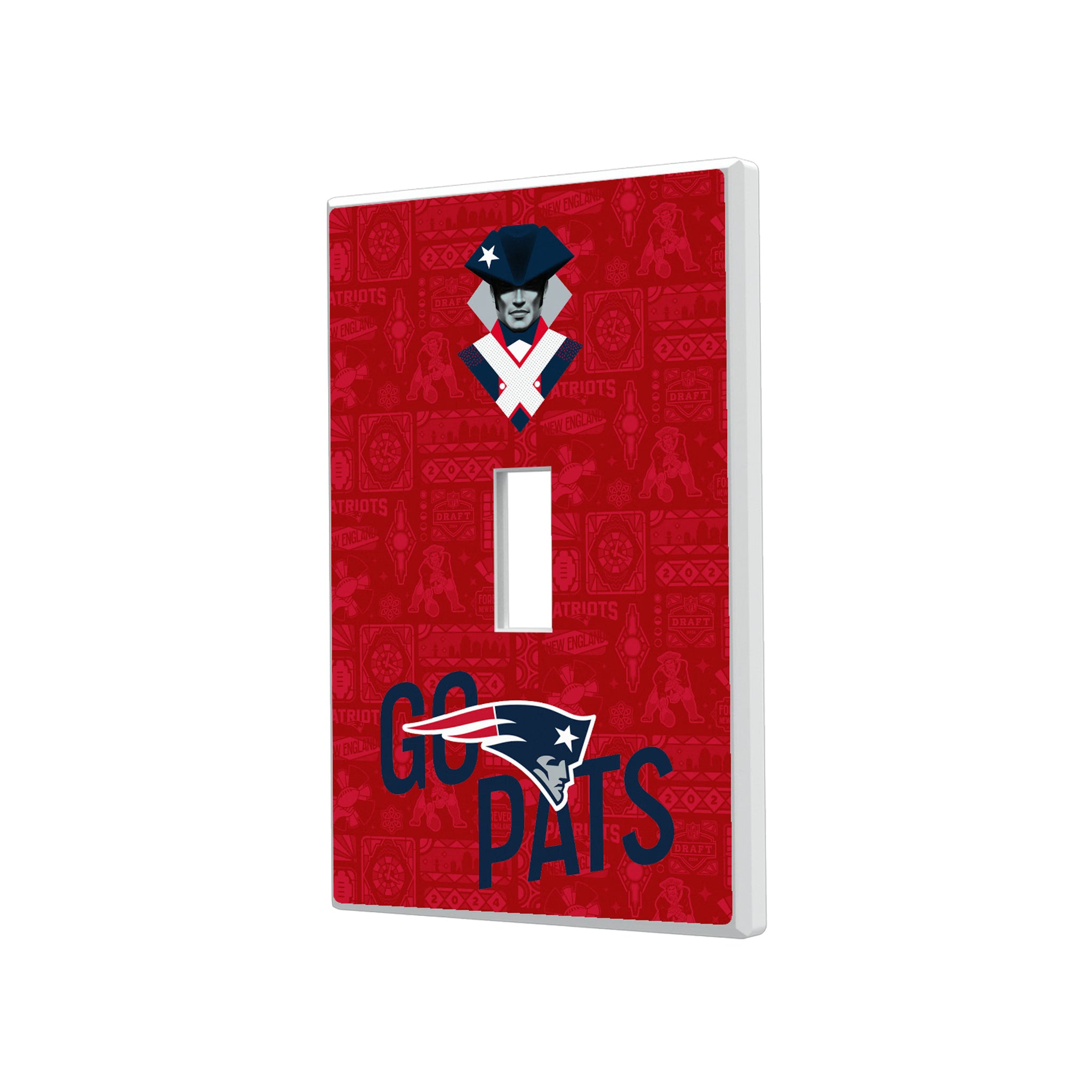 New England Patriots Deco Hidden-Screw Light Switch Plate#Style_Single Toggle