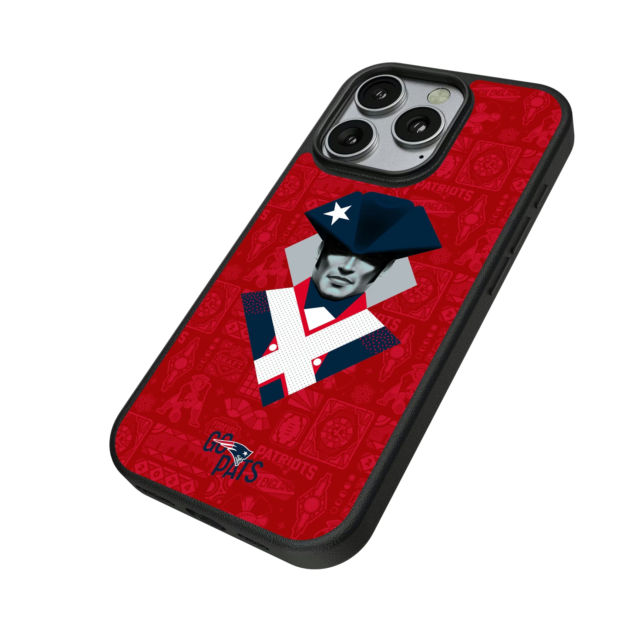 New England Patriots Deco iPhone MagSafe Compatible Phone Case for Apple iPhone - Isometric View