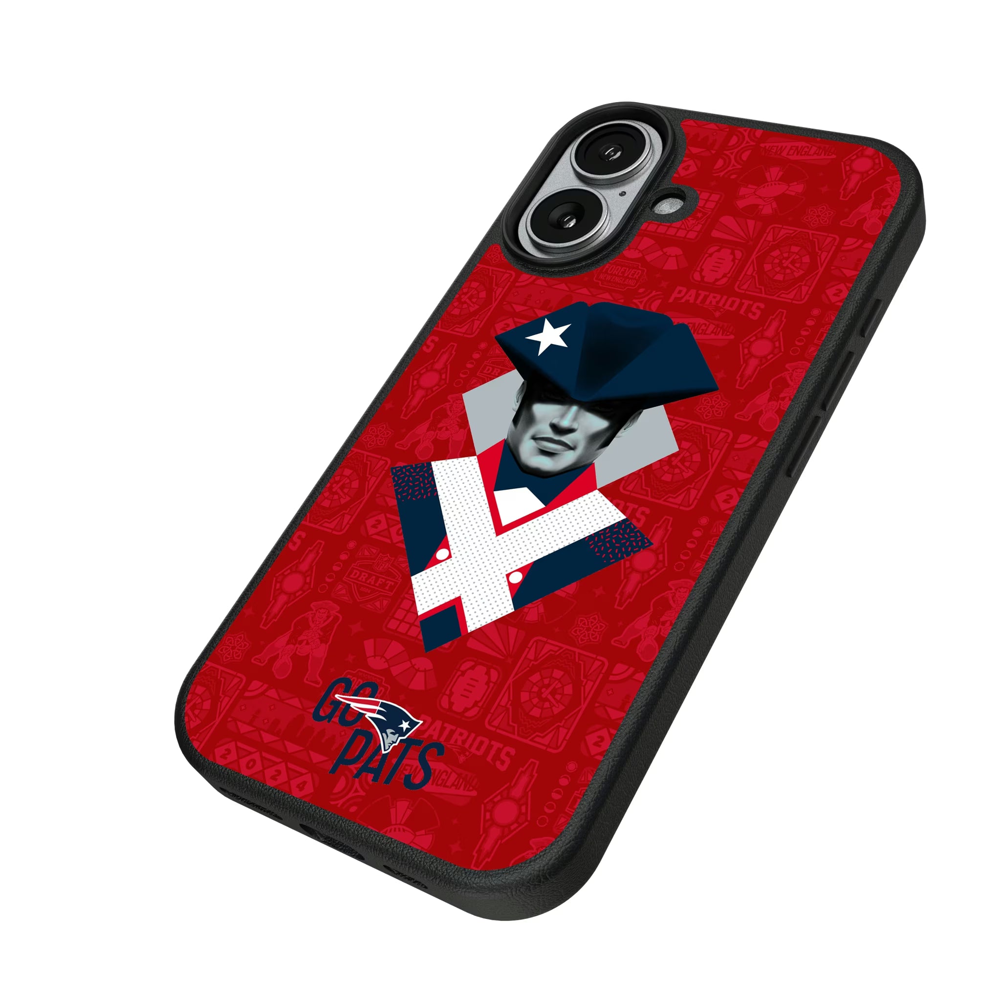 New England Patriots Deco iPhone MagSafe Compatible Phone Case for Apple iPhone - Isometric View#Device_iPhone 17