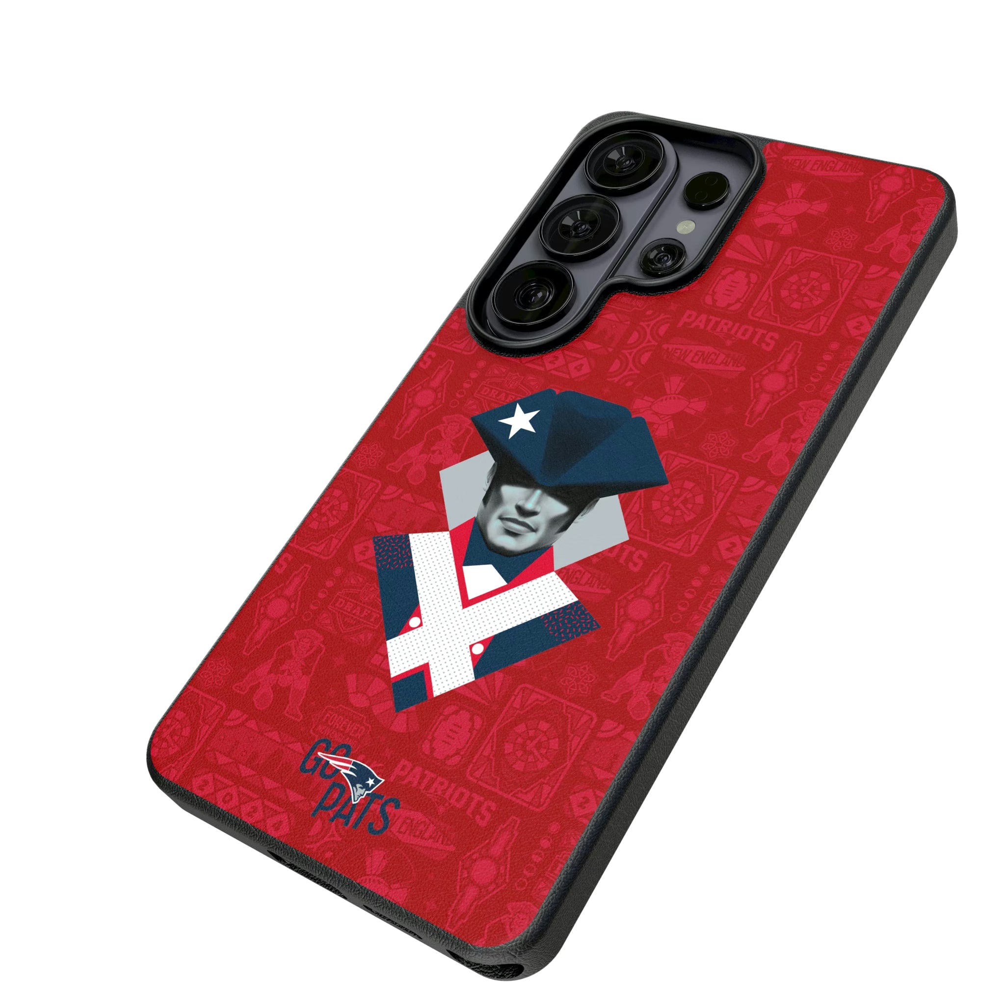 New England Patriots Deco Galaxy MagSafe Compatible Phone Case for Samsung Galaxy - Isometric View