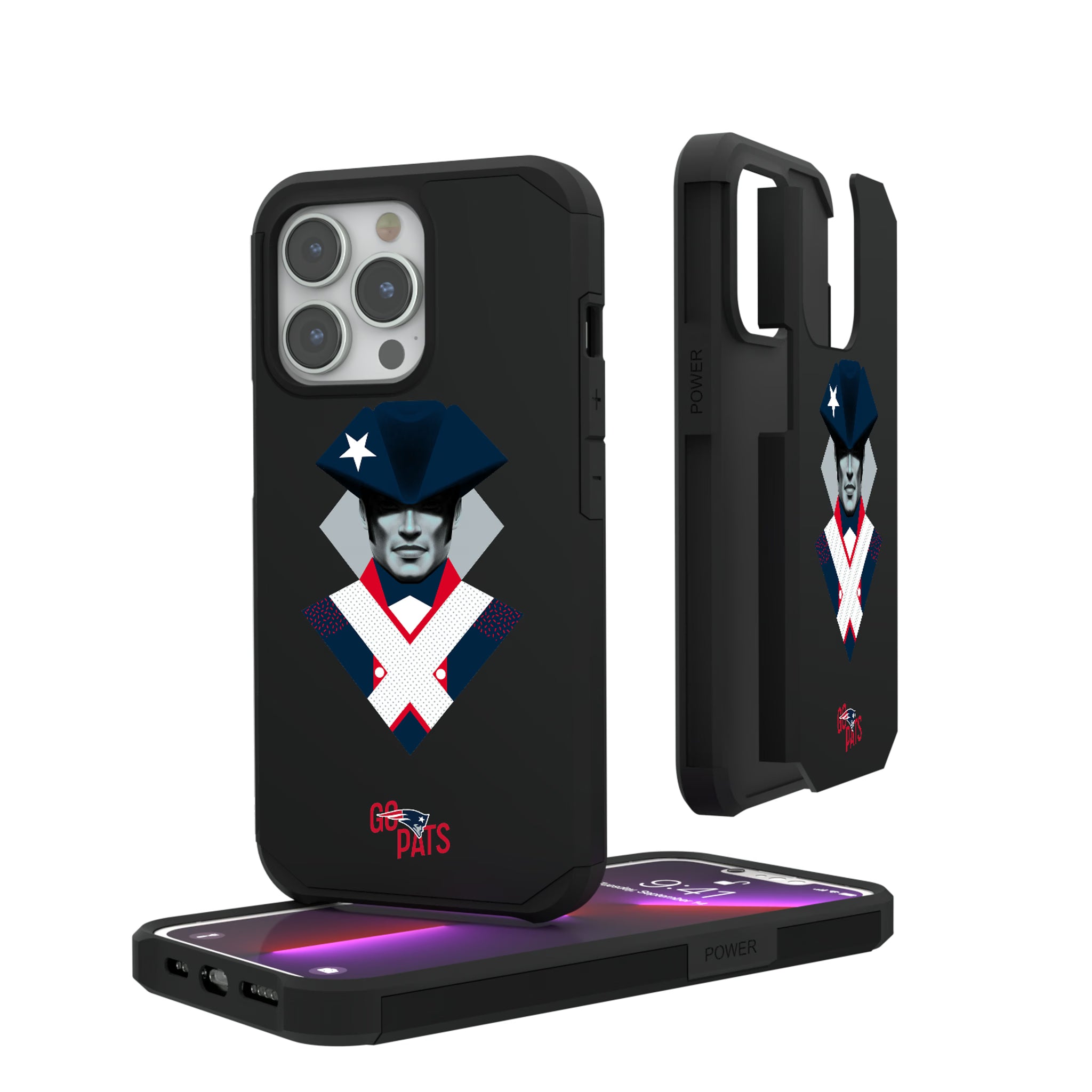 New England Patriots Deco iPhone Rugged Phone Case for Apple iPhone#Device_iPhone 13 Pro
