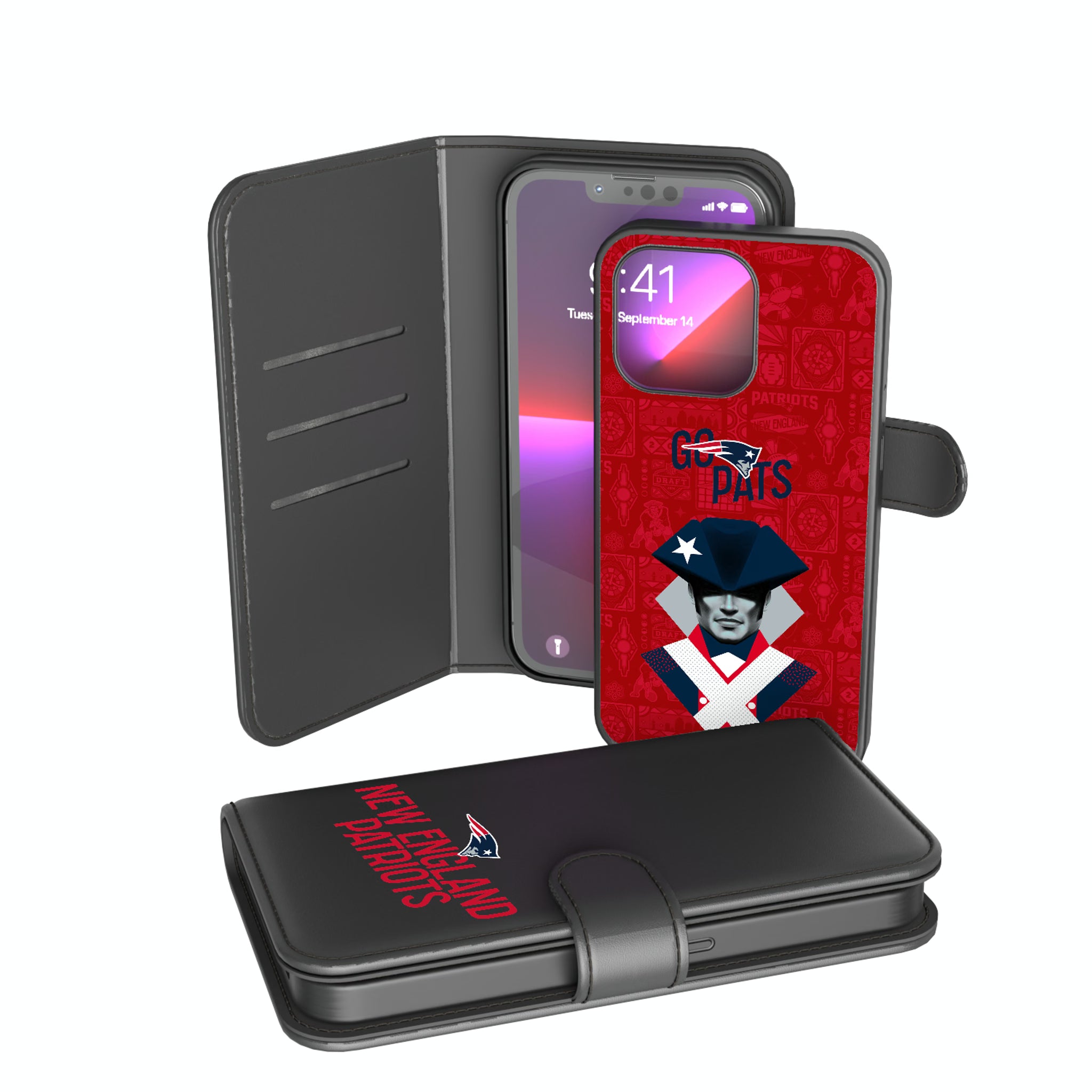 New England Patriots Deco iPhone Wallet Phone Case for Apple iPhone