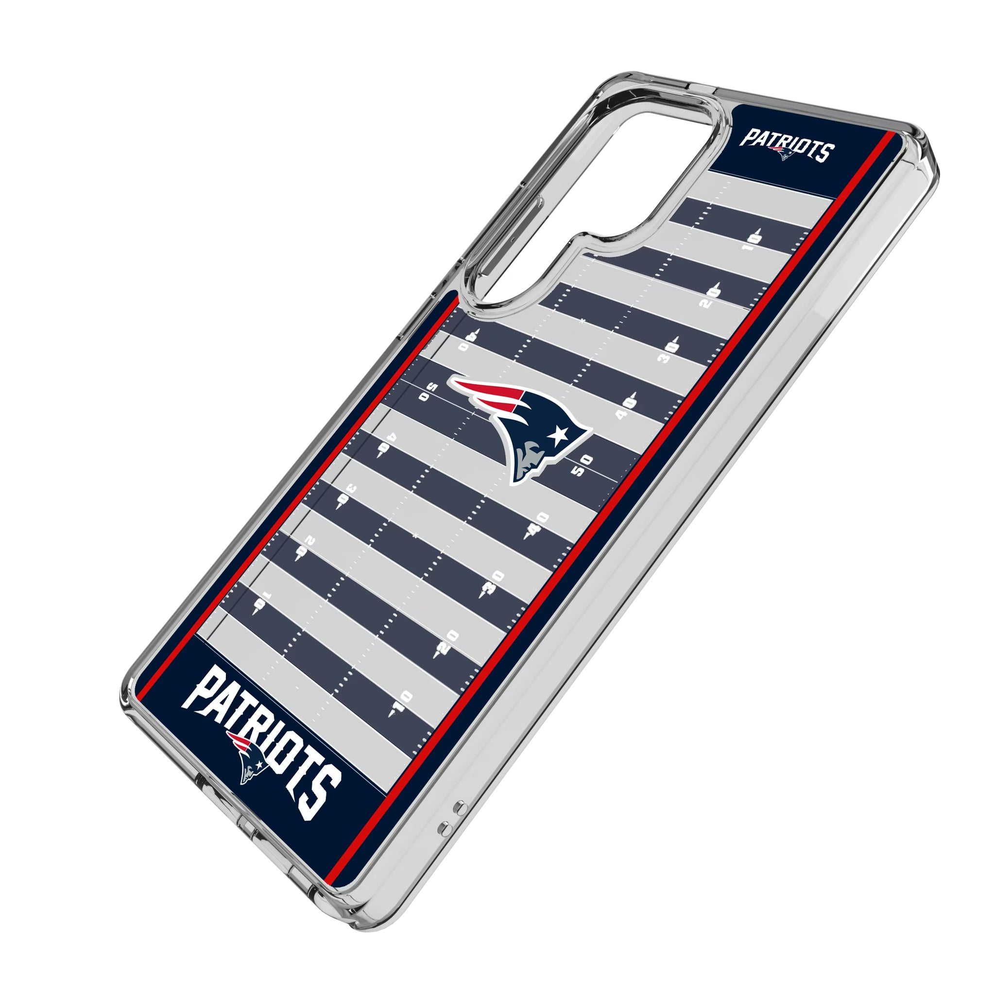 New England Patriots Field Galaxy Clear Phone Case for Samsung Galaxy - Isometric View