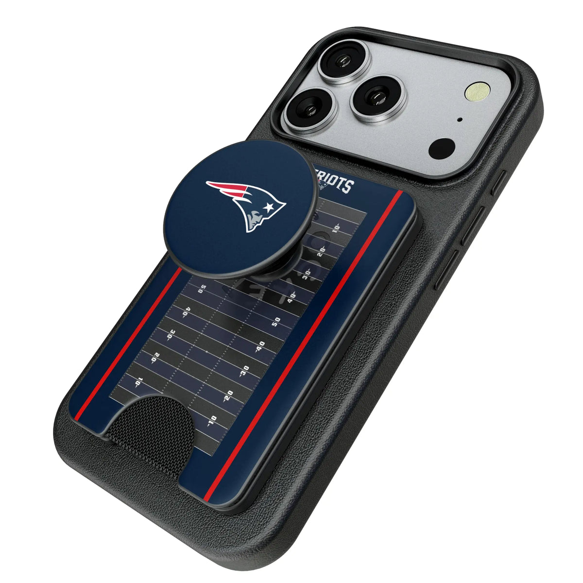 New England Patriots Field Popsockets Wallet Magnetic - Isometric View