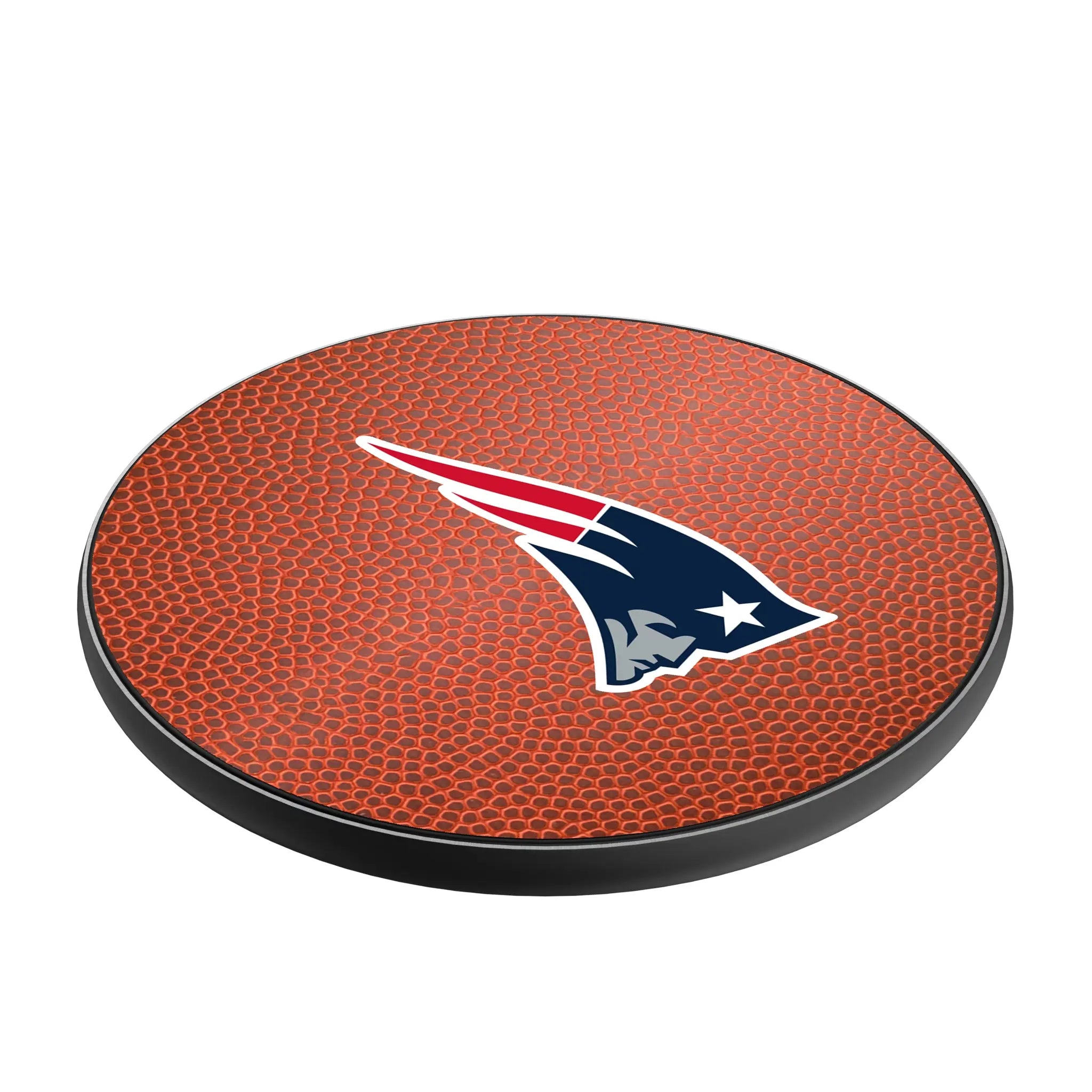 New England Patriots Football 15-Watt Wireless Charger - Isometric View