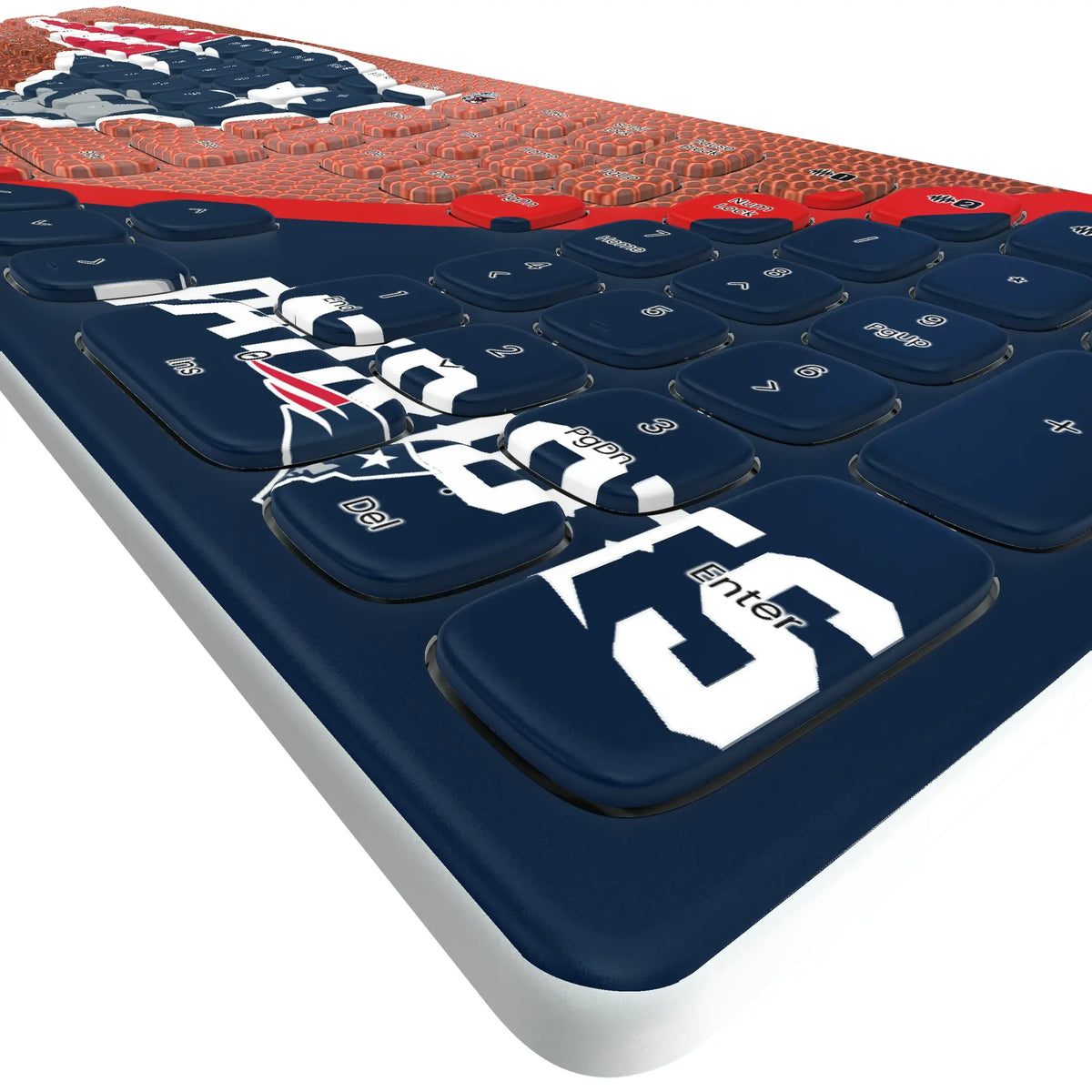 New England Patriots Football KKB605 Curved Wireless Keyboard - Detail