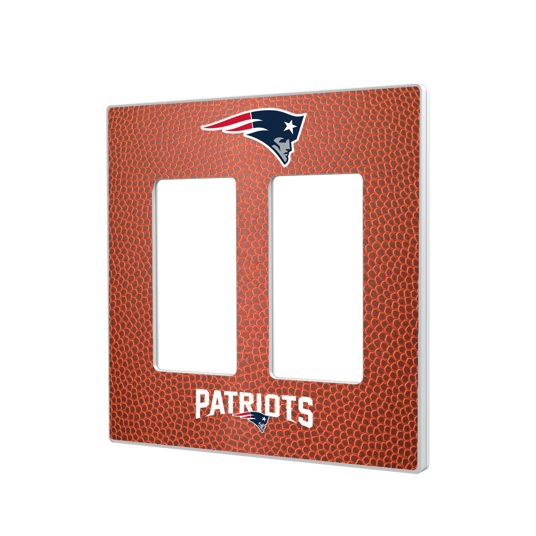 New England Patriots Football Hidden-Screw Light Switch Plate#Style_Double Rocker