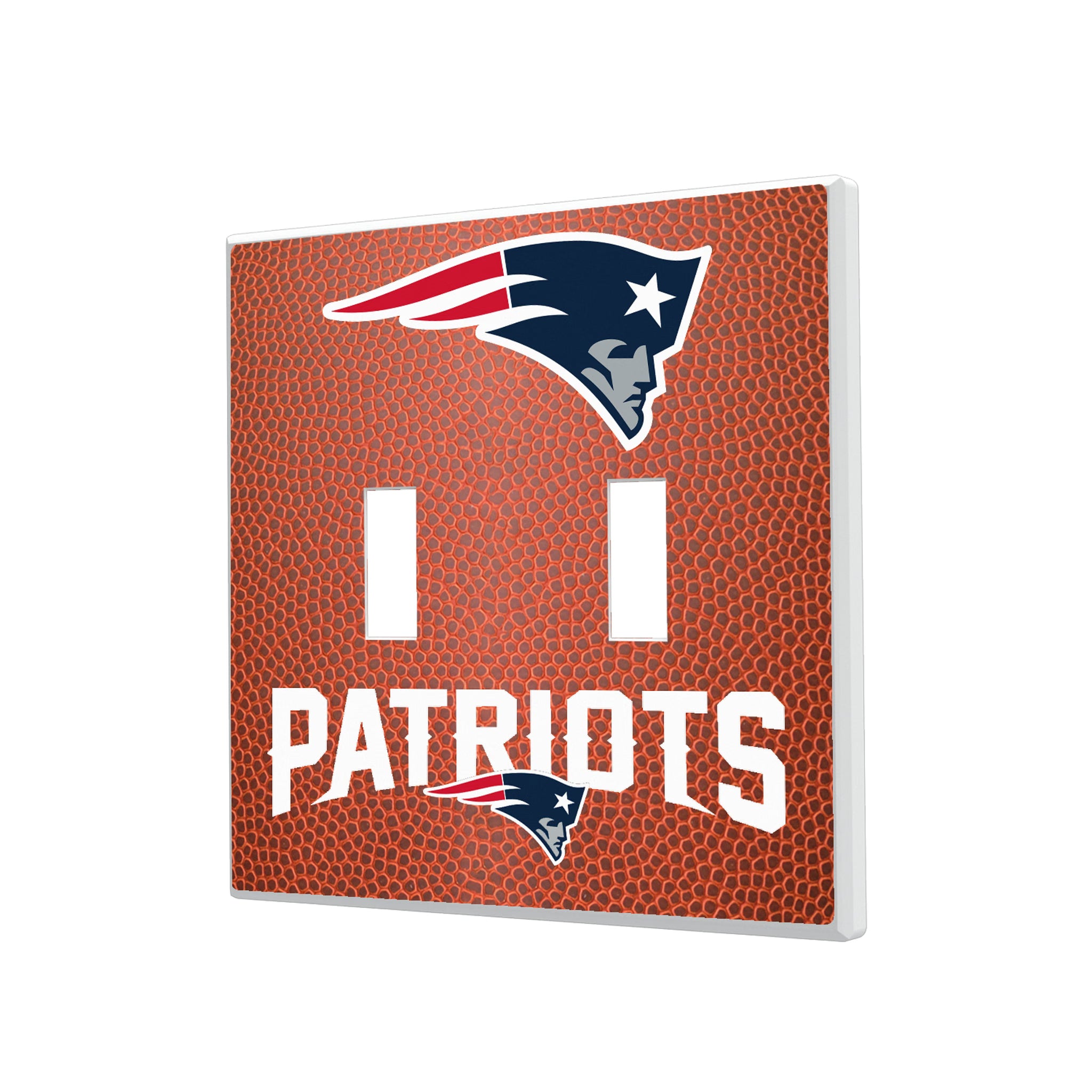 New England Patriots Football Hidden-Screw Light Switch Plate#Style_Double Toggle