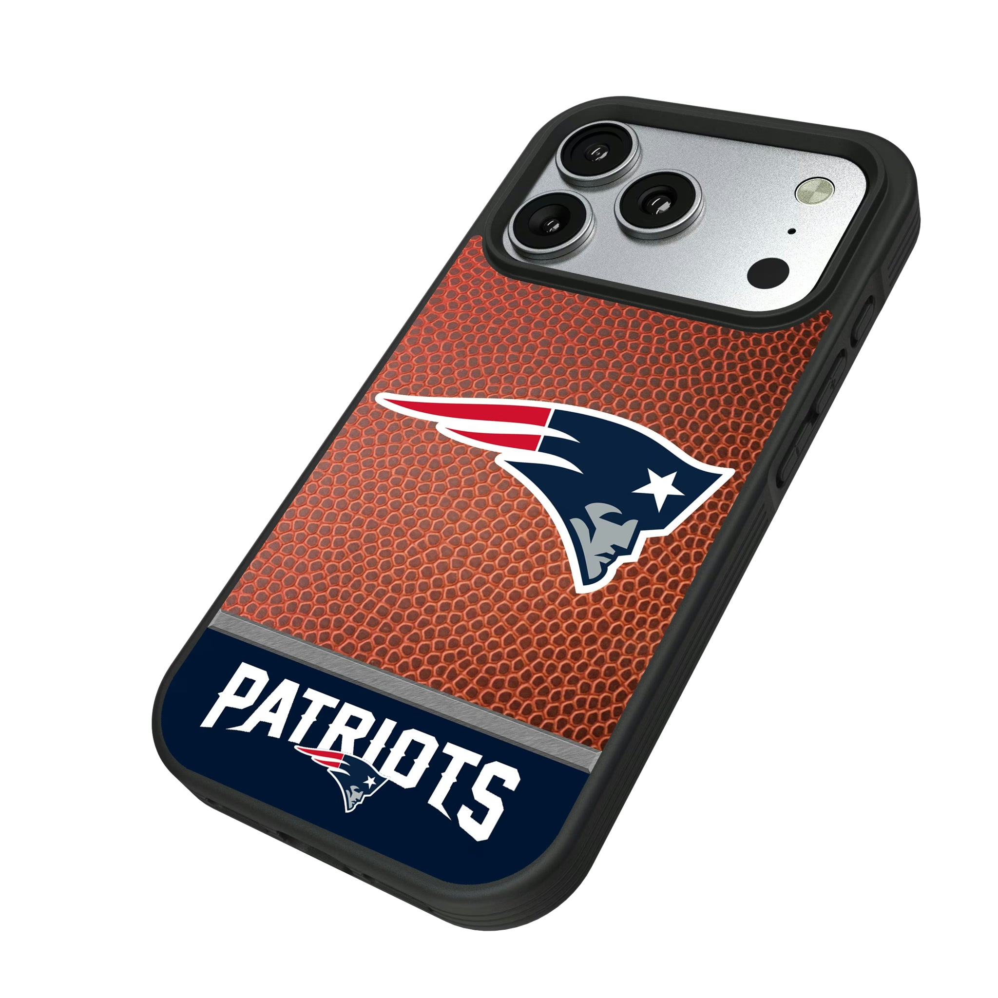 New England Patriots Football Wordmark iPhone Bump Phone Case for Apple iPhone - Isometric View#Device_iPhone 17 Pro