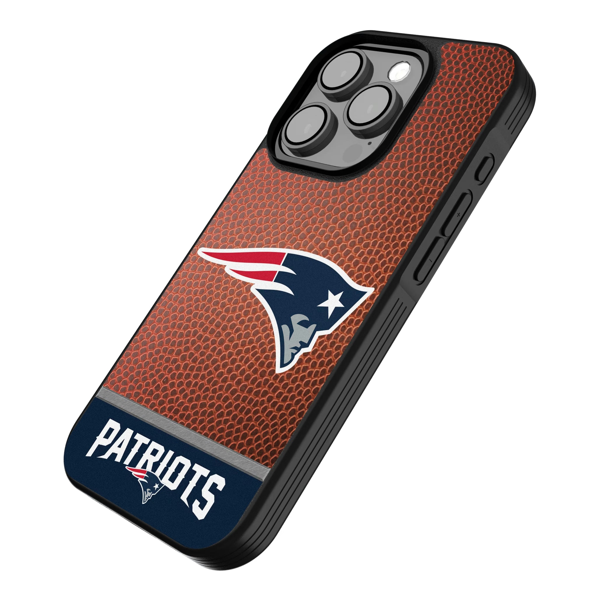 New England Patriots Football Wordmark iPhone Bump Phone Case for Apple iPhone - Isometric View