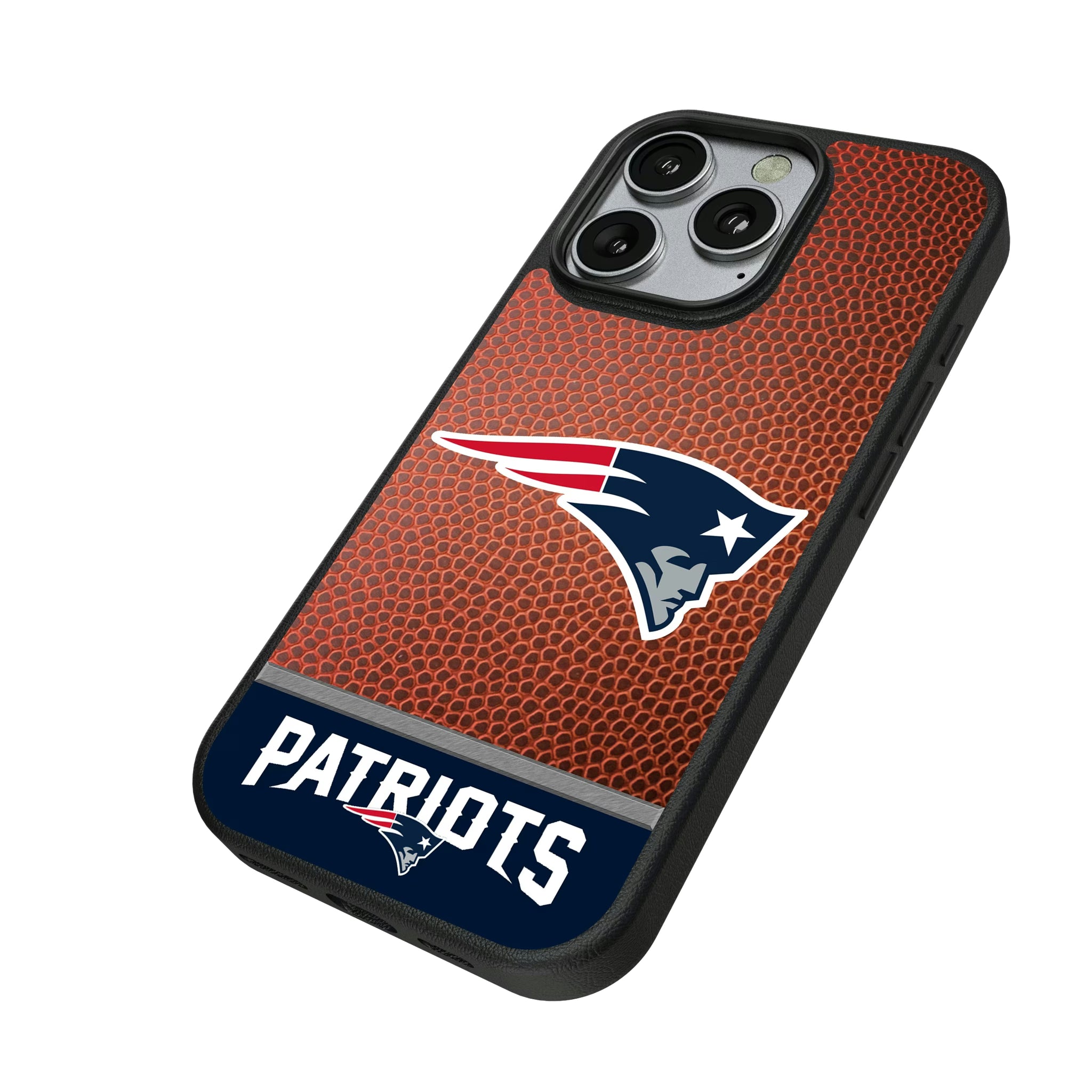 New England Patriots Football Wordmark iPhone MagSafe Compatible Phone Case for Apple iPhone - Isometric View