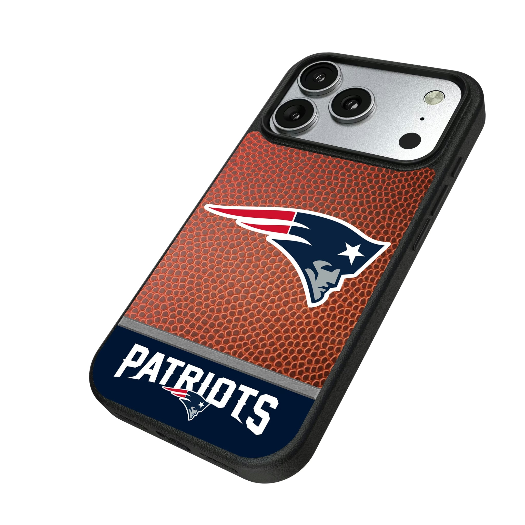 New England Patriots Football Wordmark iPhone MagSafe Compatible Phone Case for Apple iPhone - Isometric View#Device_iPhone 17 Pro