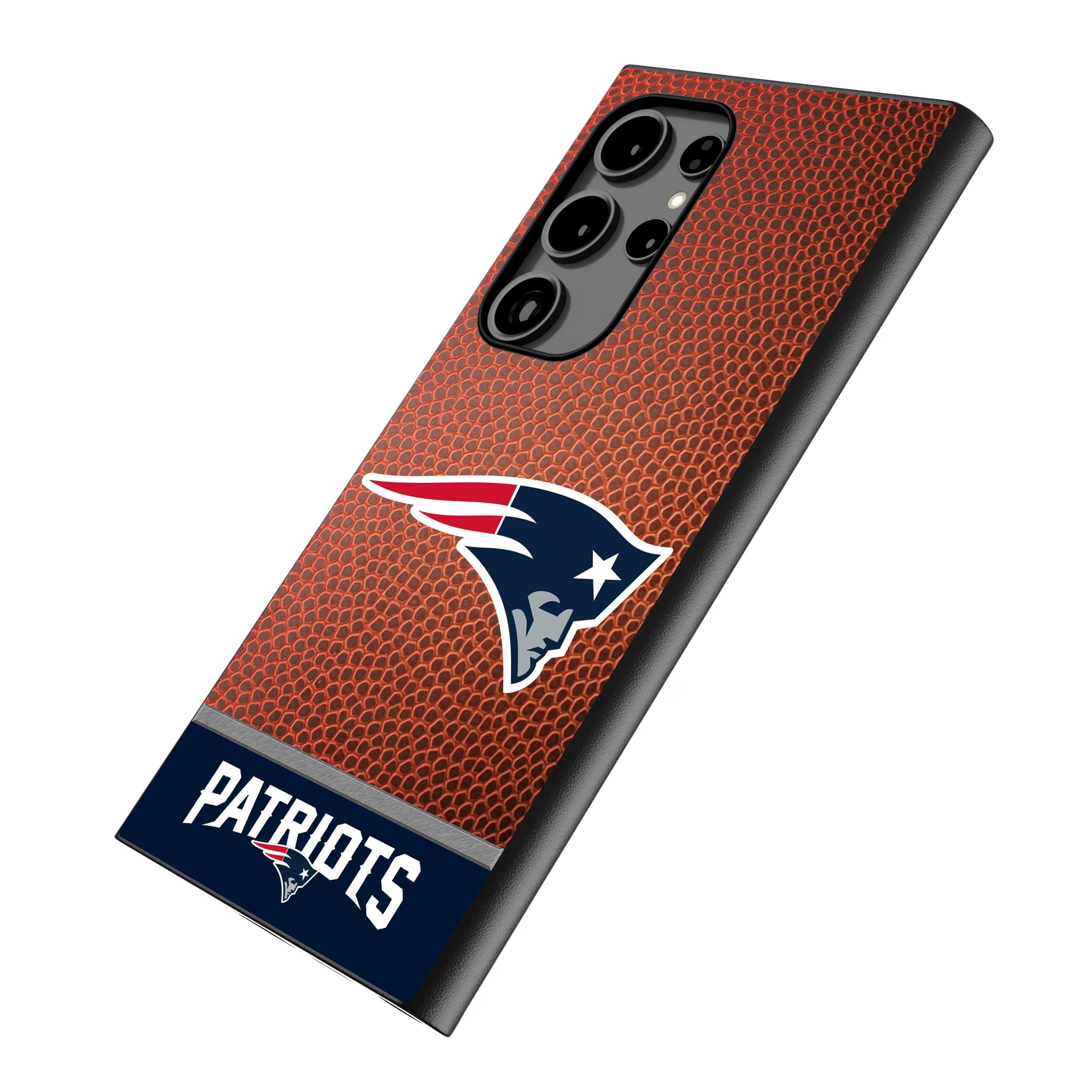 New England Patriots Football Wordmark Galaxy MagSafe Compatible Phone Case for Samsung Galaxy - Isometric View