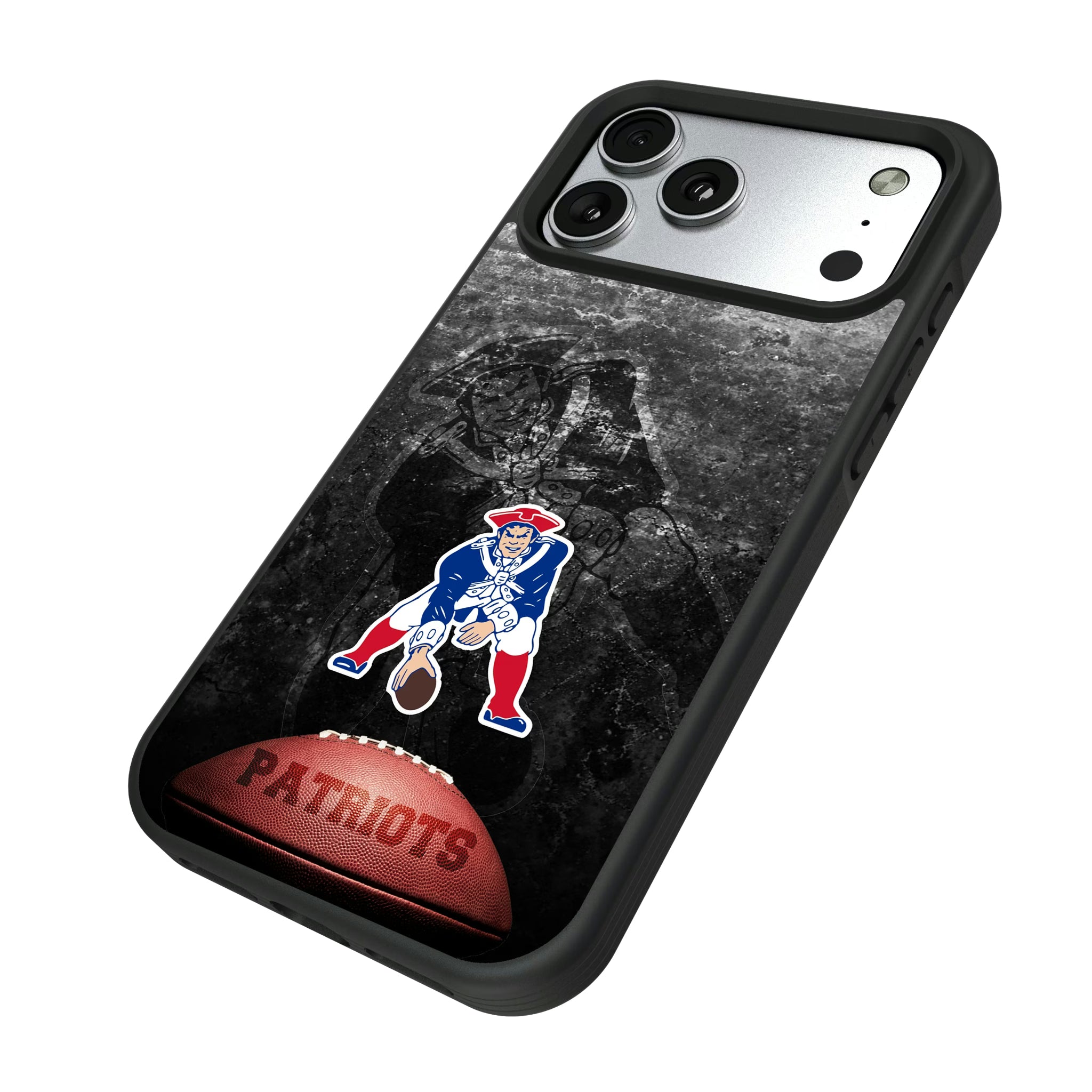 New England Patriots Historic Collection Legendary iPhone Bump Phone Case for Apple iPhone - Isometric View#Device_iPhone 17 Pro Max