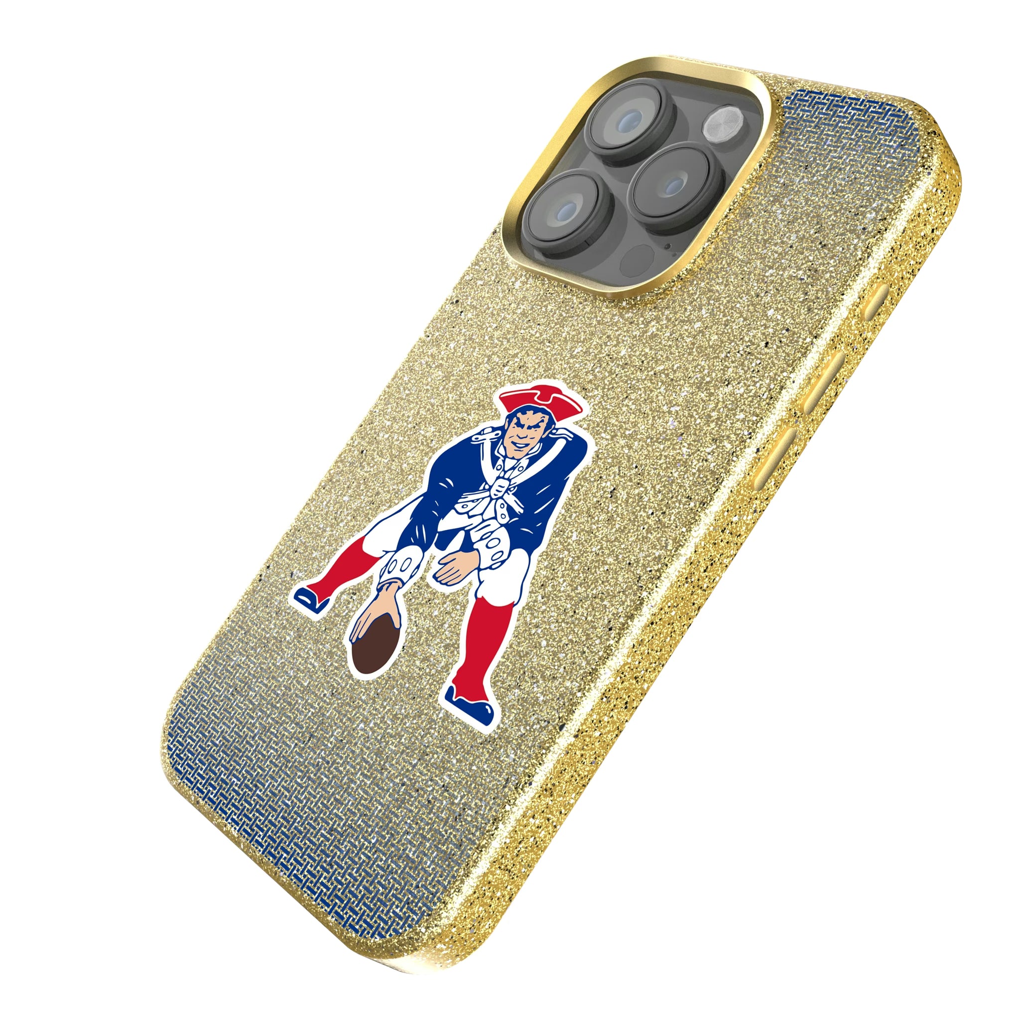 New England Patriots Historic Collection Linen iPhone Bling Phone Case for Apple iPhone - Isometric View