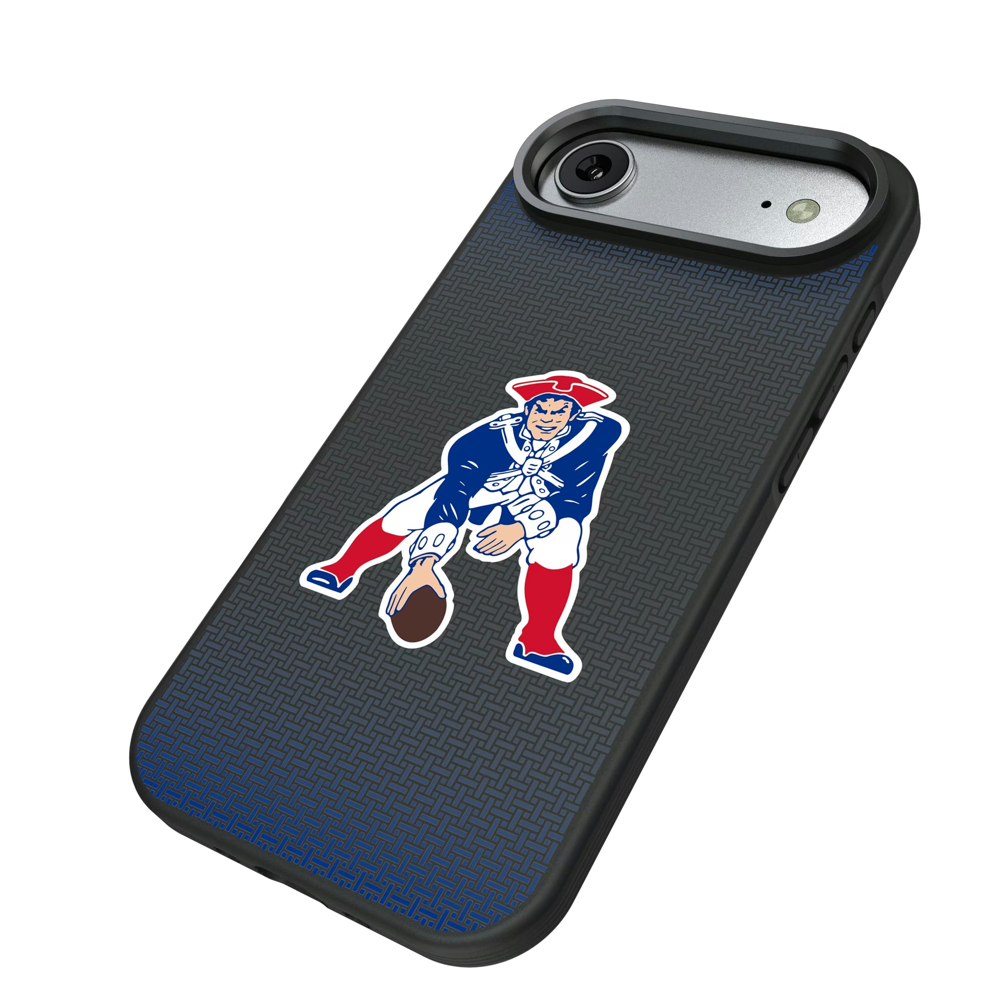 New England Patriots Historic Collection Linen iPhone Bump Phone Case for Apple iPhone - Isometric View#Device_iPhone Air