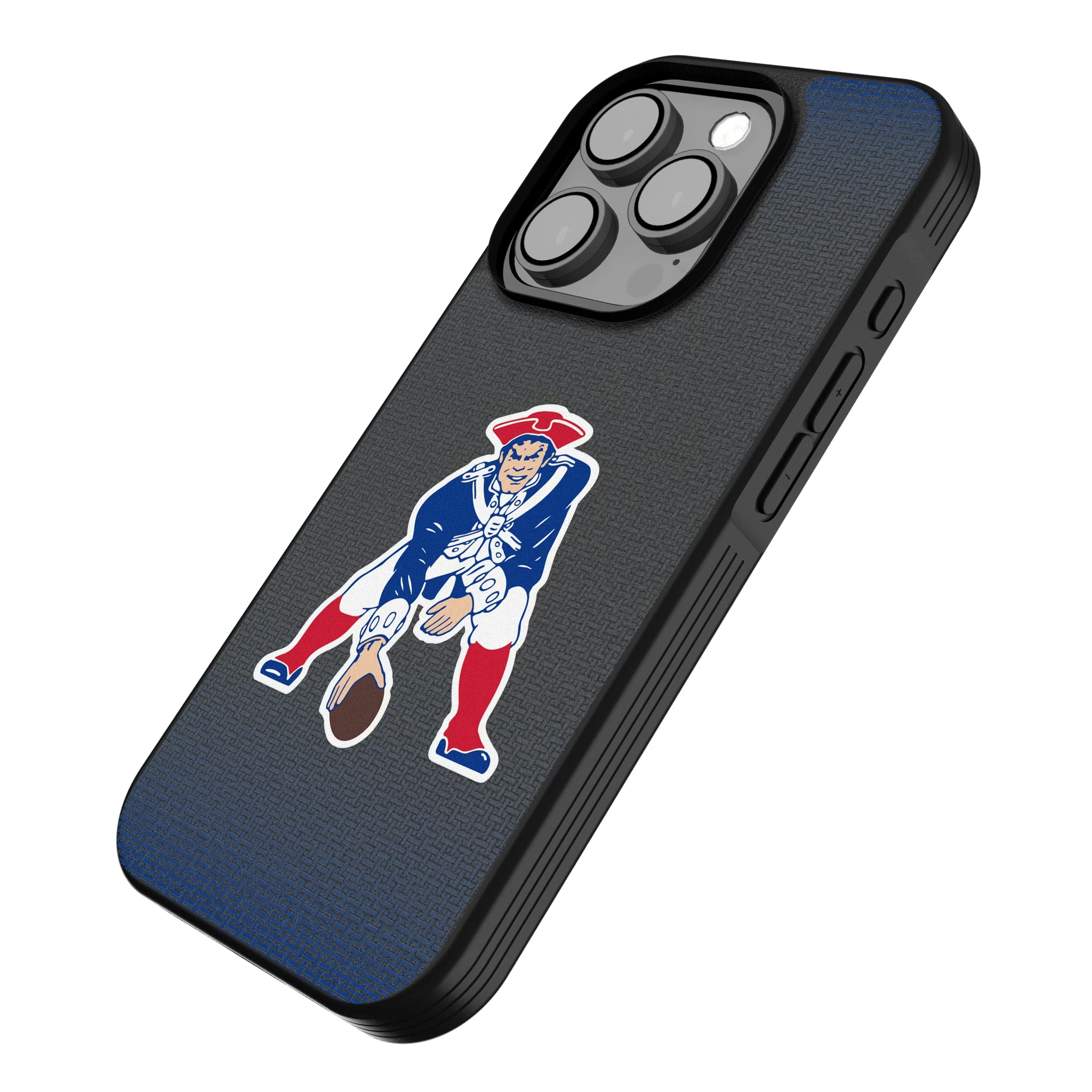New England Patriots Historic Collection Linen iPhone Bump Phone Case for Apple iPhone - Isometric View
