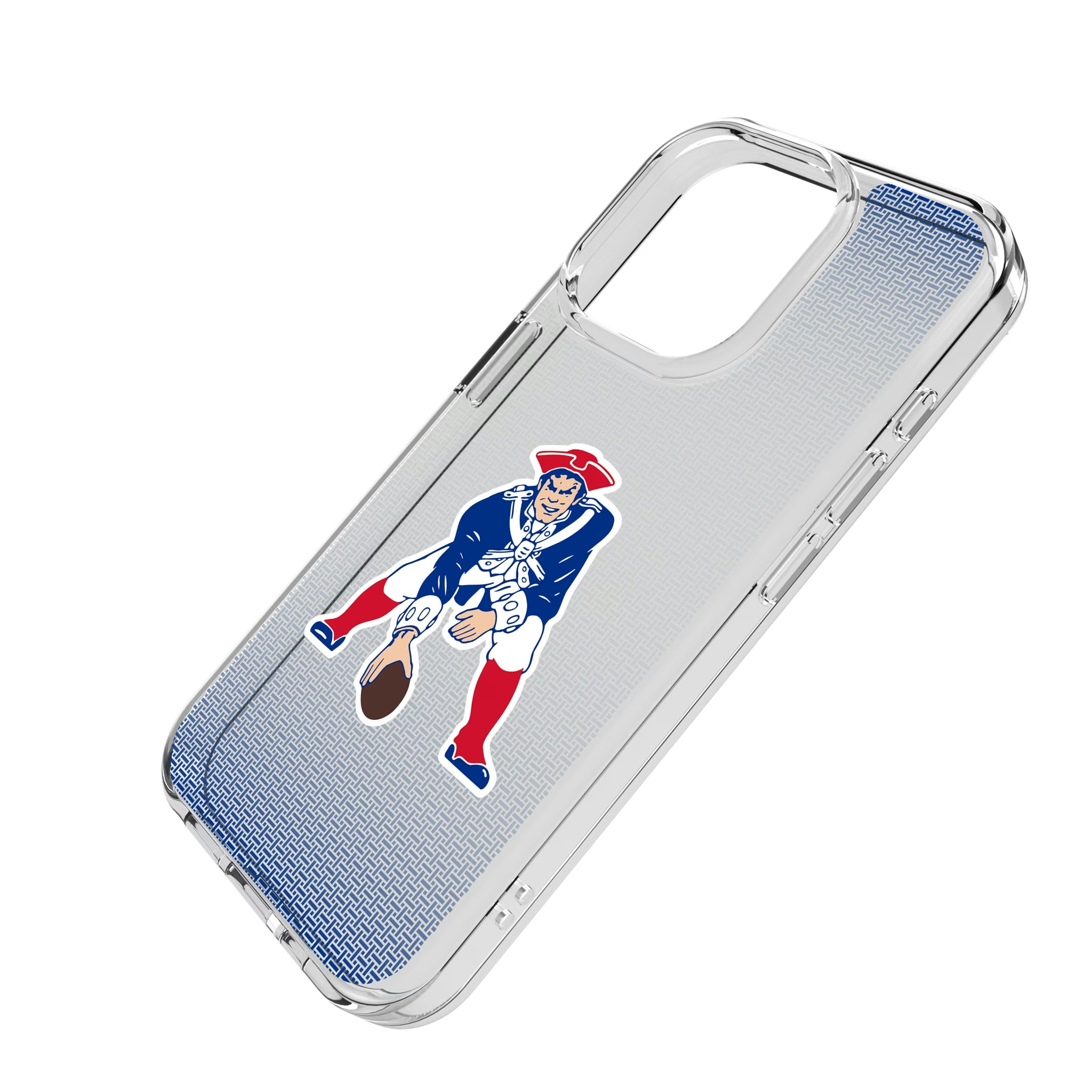 New England Patriots Historic Collection Linen iPhone Clear Phone Case for Apple iPhone - Isometric View