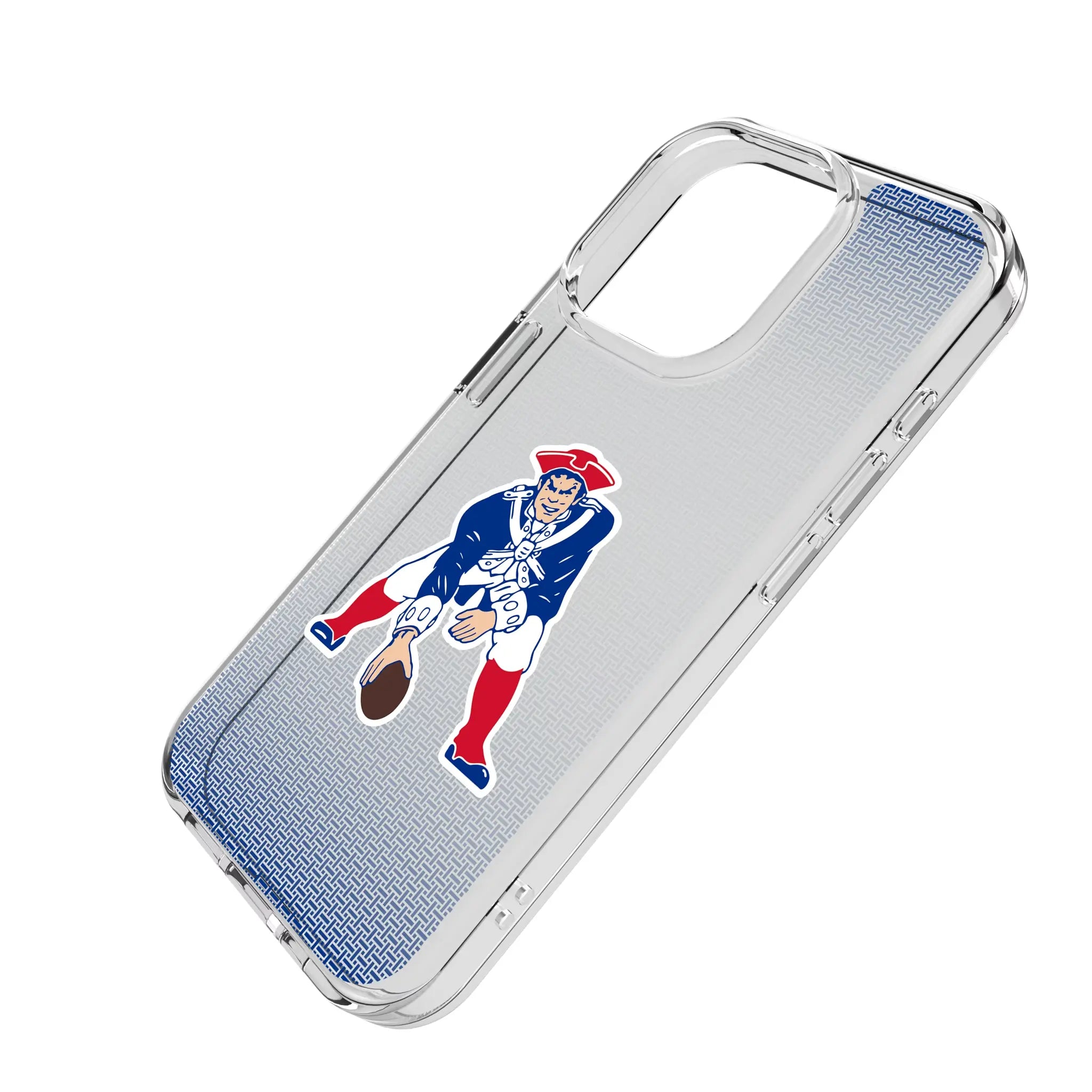 New England Patriots Historic Collection Linen iPhone Clear Phone Case for Apple iPhone - Isometric View