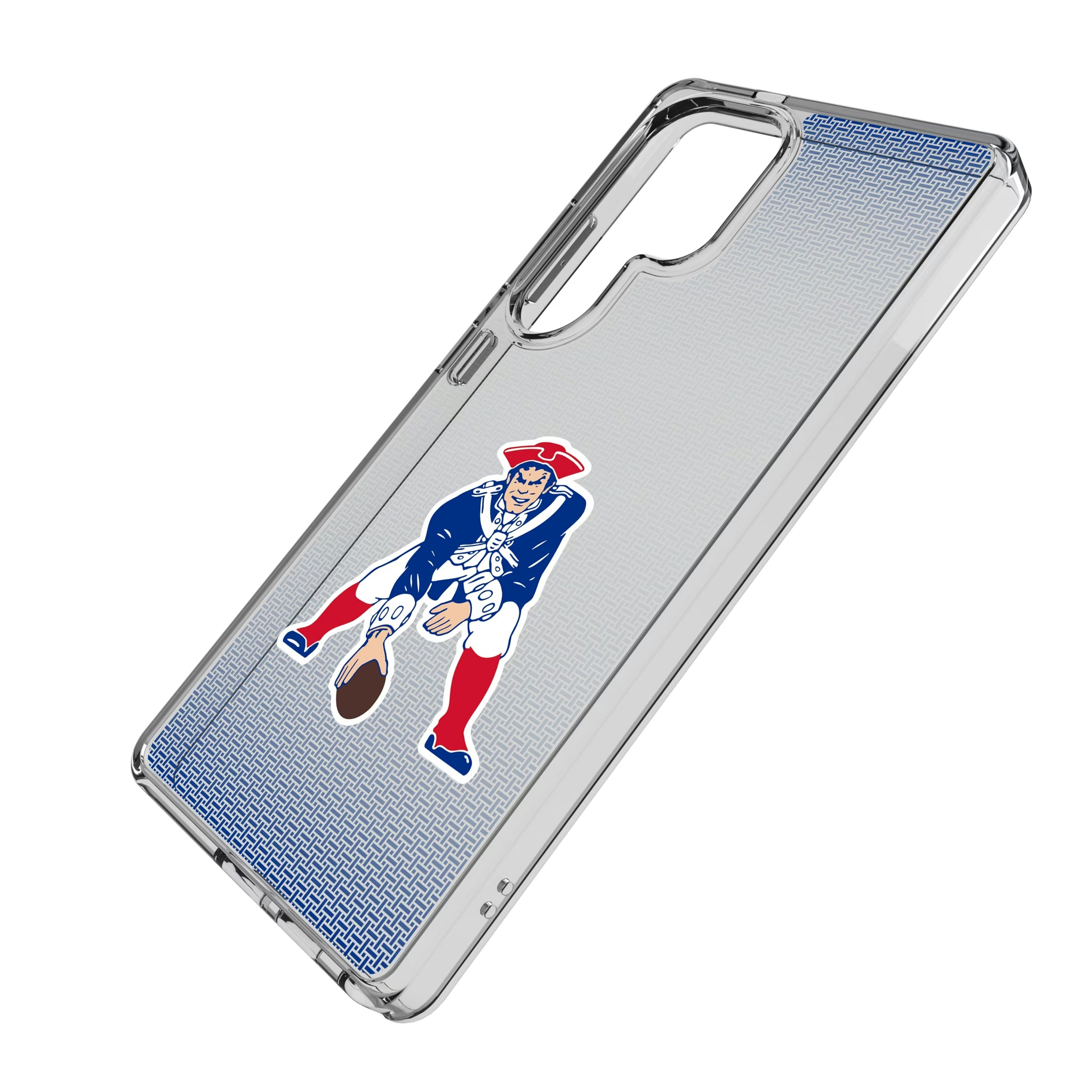 New England Patriots Historic Collection Linen Galaxy Clear Phone Case for Samsung Galaxy - Isometric View