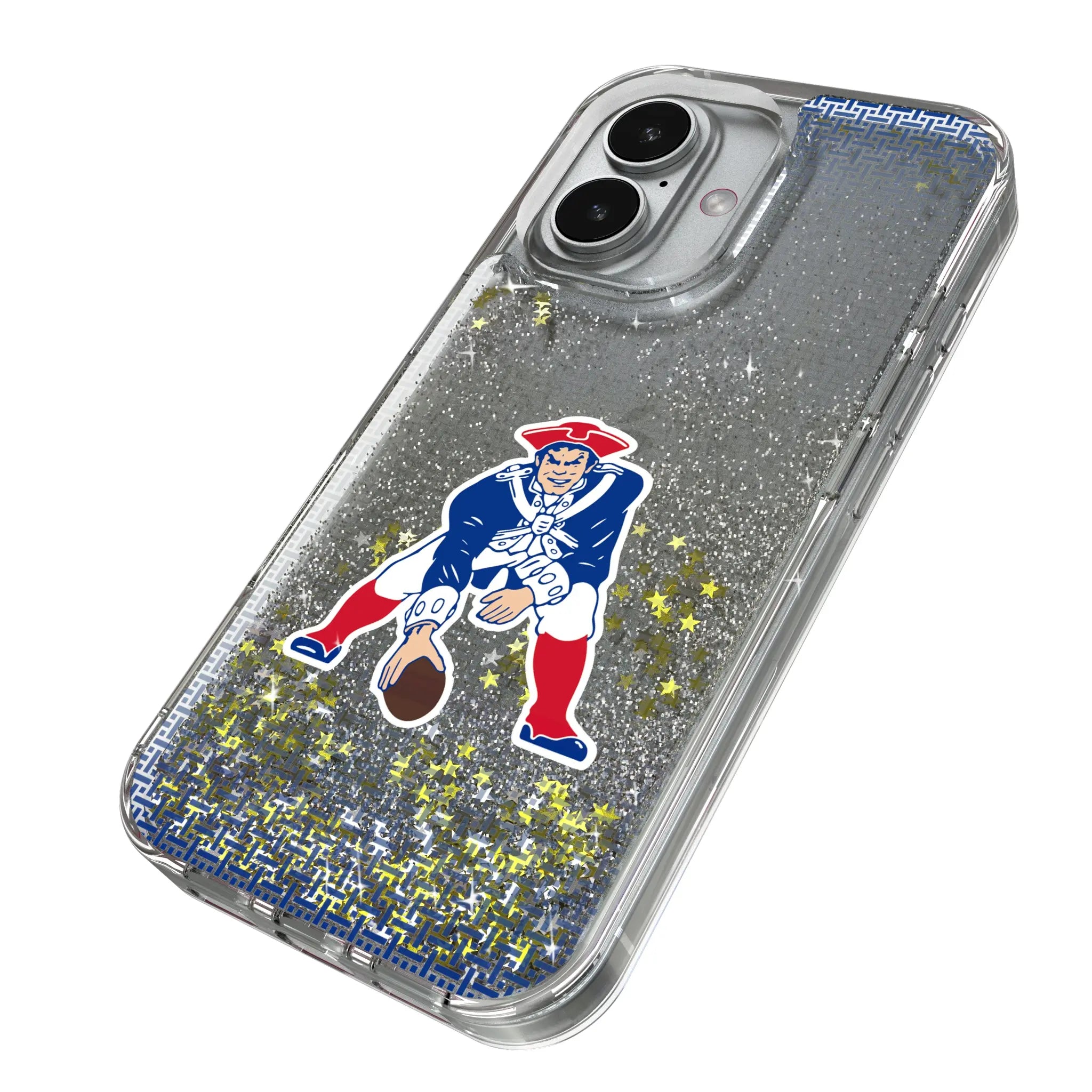 New England Patriots Historic Collection Linen iPhone Glitter Phone Case for Apple iPhone - Isometric View