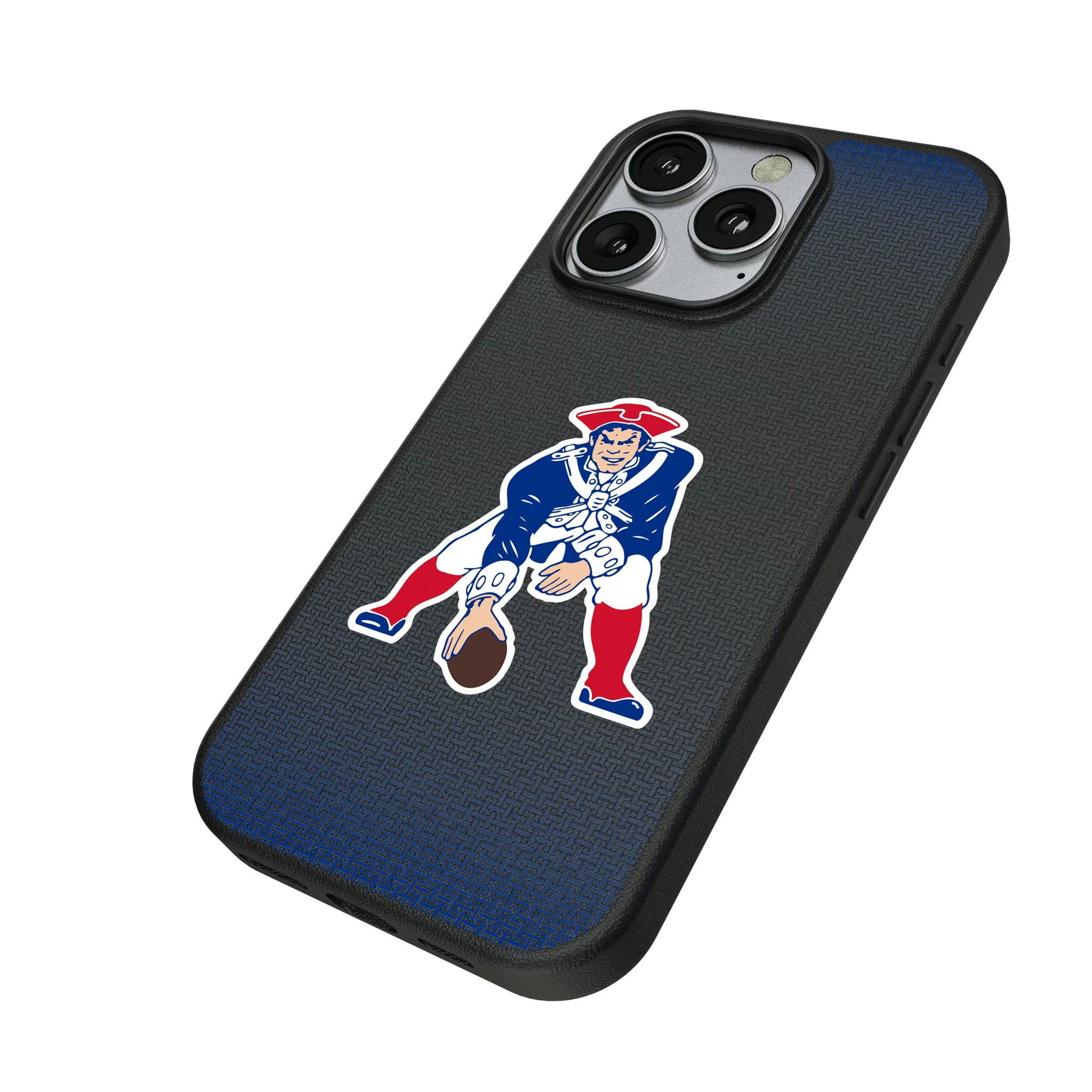 New England Patriots Historic Collection Linen iPhone MagSafe Compatible Phone Case for Apple iPhone - Isometric View