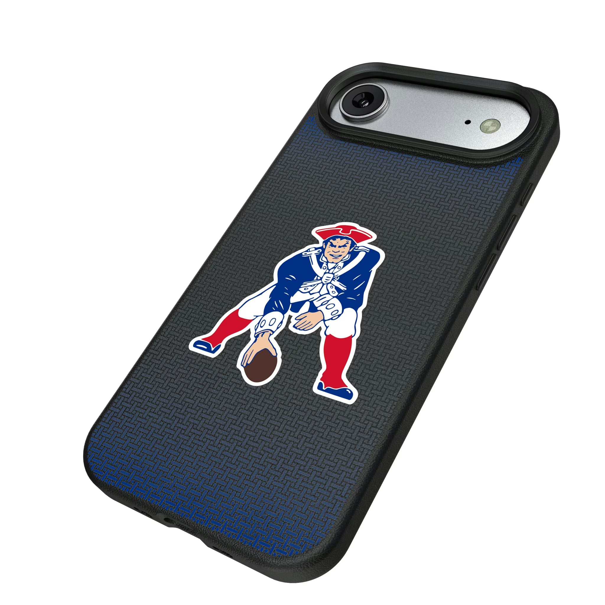 New England Patriots Historic Collection Linen iPhone MagSafe Compatible Phone Case for Apple iPhone - Isometric View#Device_iPhone Air