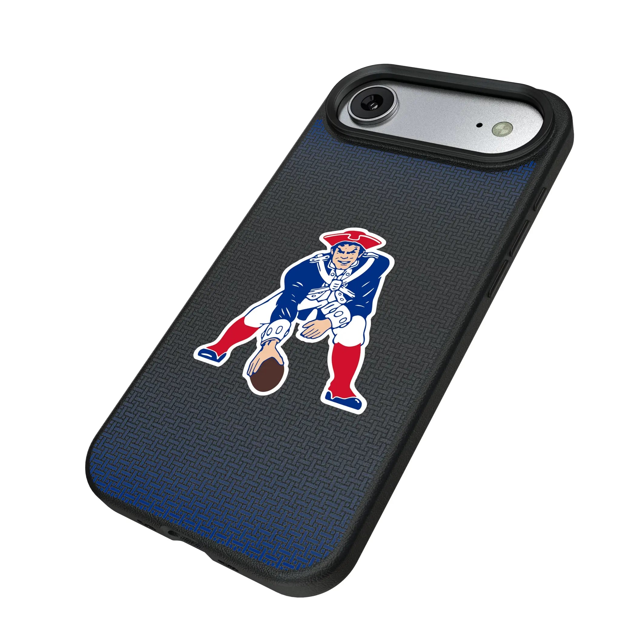 New England Patriots Historic Collection Linen iPhone MagSafe Compatible Phone Case for Apple iPhone - Isometric View#Device_iPhone Air