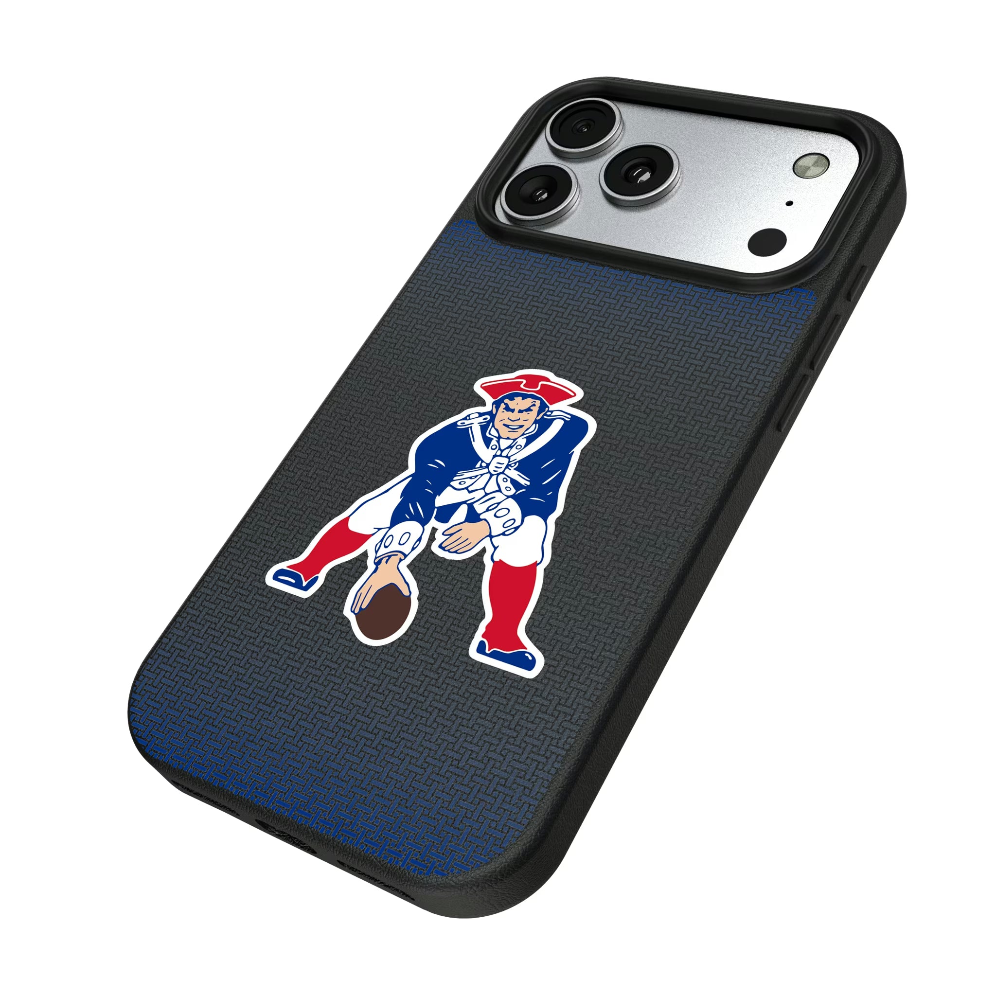 New England Patriots Historic Collection Linen iPhone MagSafe Compatible Phone Case for Apple iPhone - Isometric View#Device_iPhone 17 Pro Max