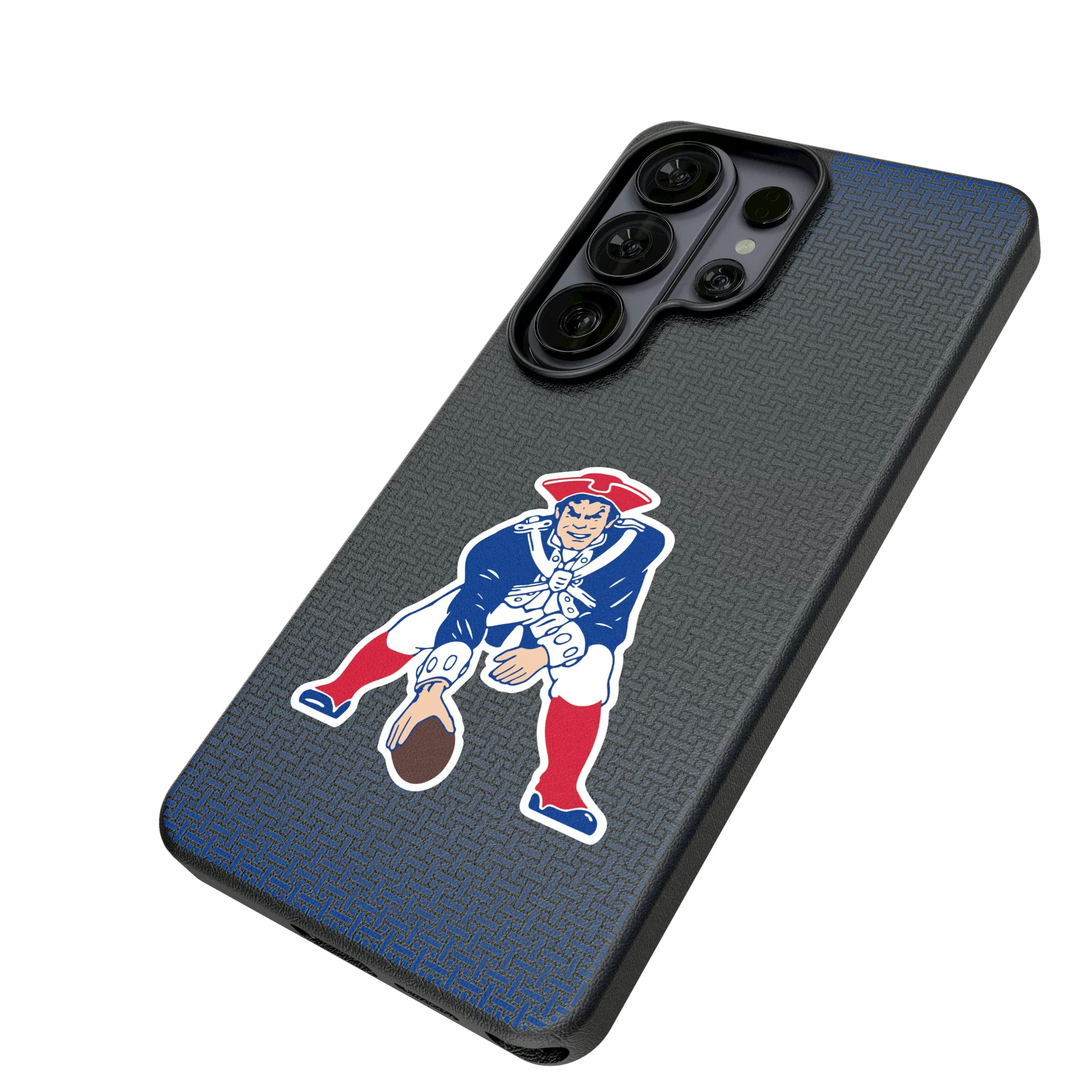 New England Patriots Historic Collection Linen Galaxy MagSafe Compatible Phone Case for Samsung Galaxy - Isometric View#Device_Galaxy S26 Ultra