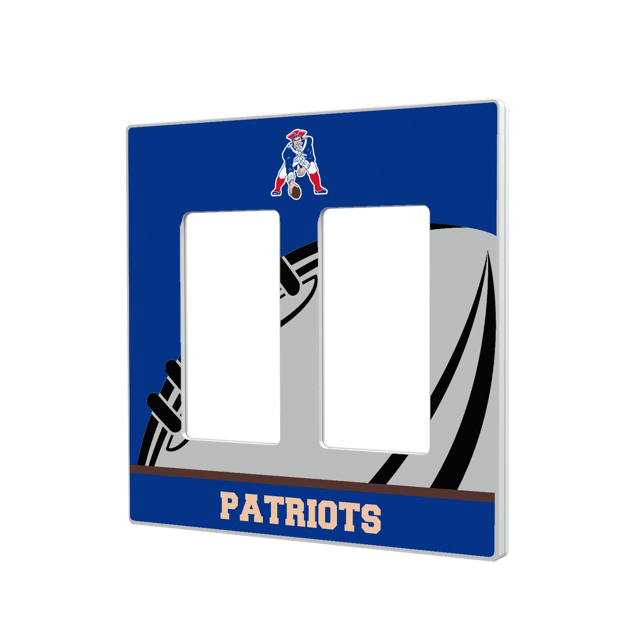 New England Patriots Historic Collection Passtime Hidden-Screw Light Switch Plate#Style_Double Rocker