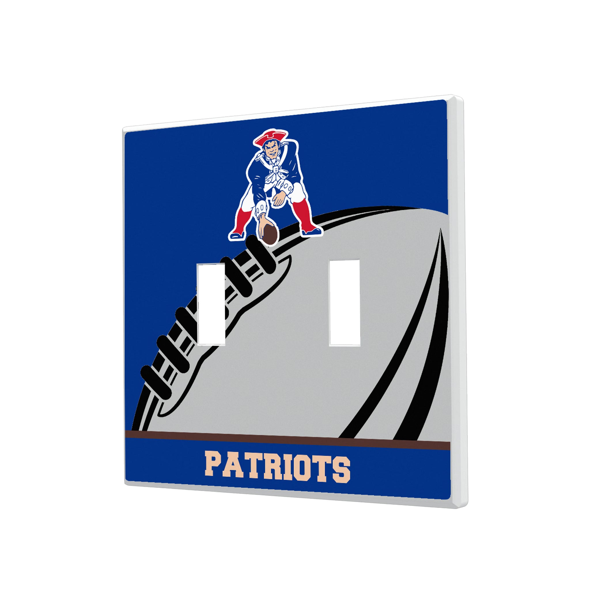 New England Patriots Historic Collection Passtime Hidden-Screw Light Switch Plate#Style_Double Toggle
