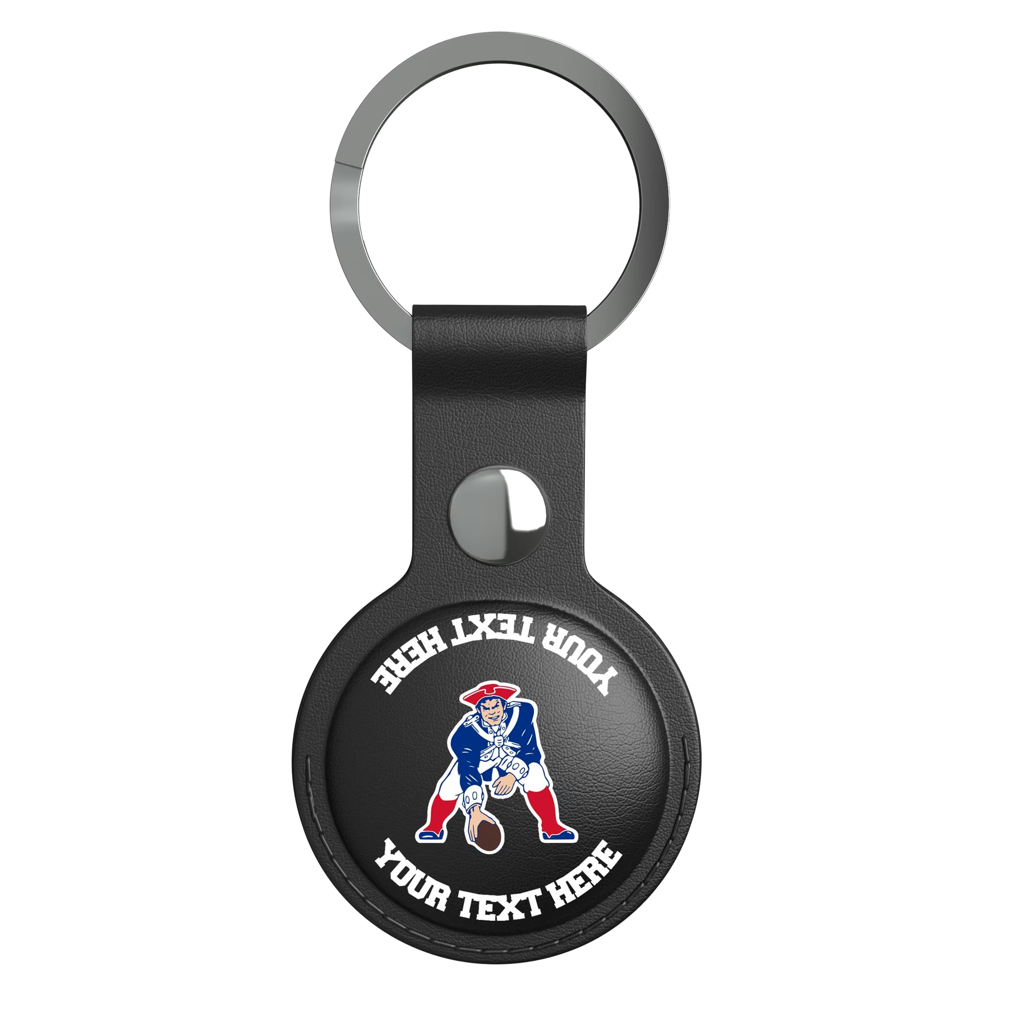 New England Patriots Historic Collection Personalized Insignia AirTag Black Airtag Holder