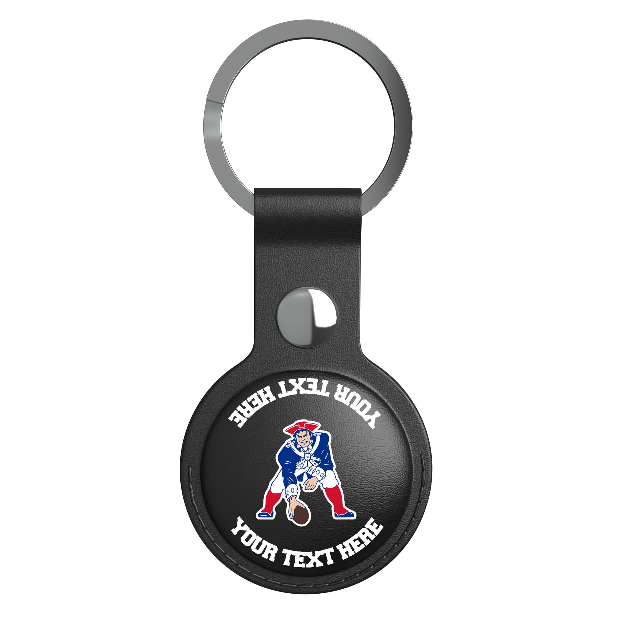 New England Patriots Historic Collection Personalized Insignia AirTag Black Airtag Holder