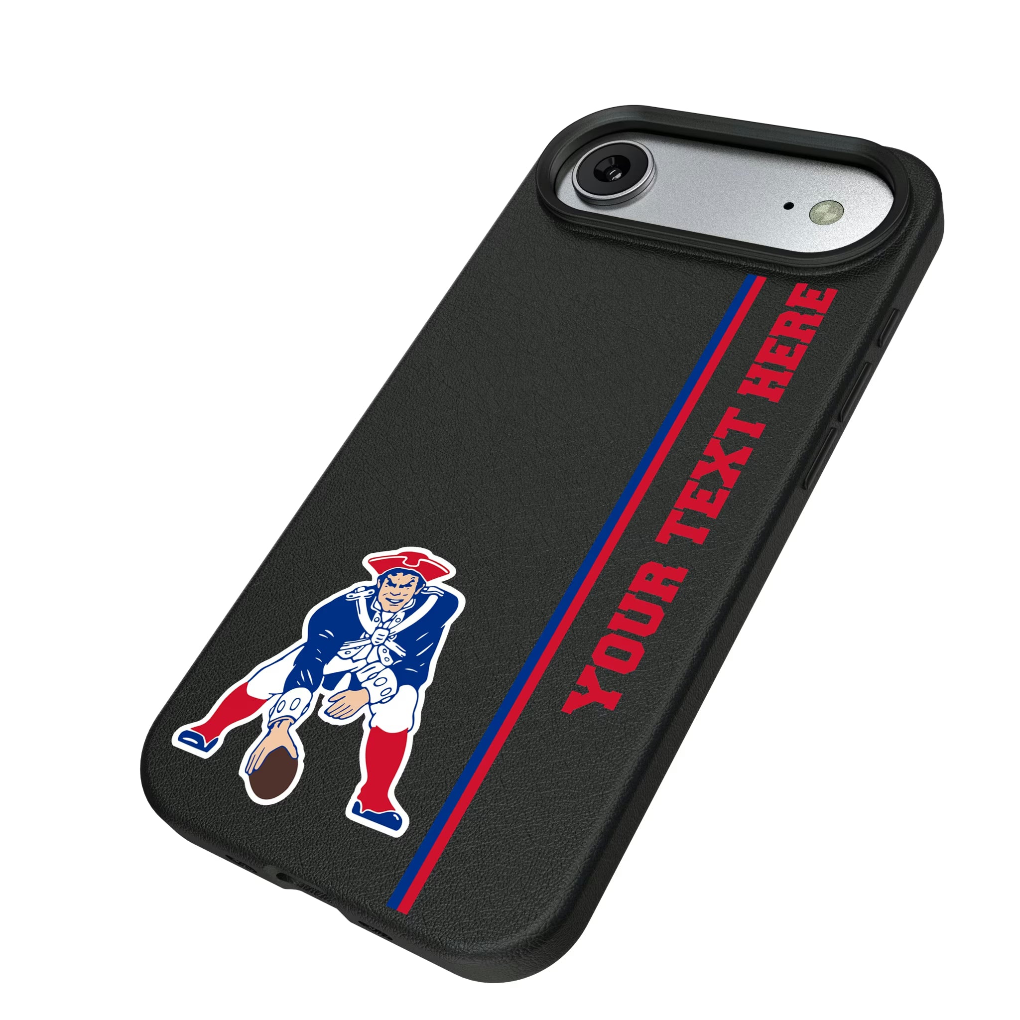 New England Patriots Historic Collection Personalized Sidebard iPhone MagSafe Compatible Phone Case for Apple iPhone - Isometric View#Device_iPhone Air