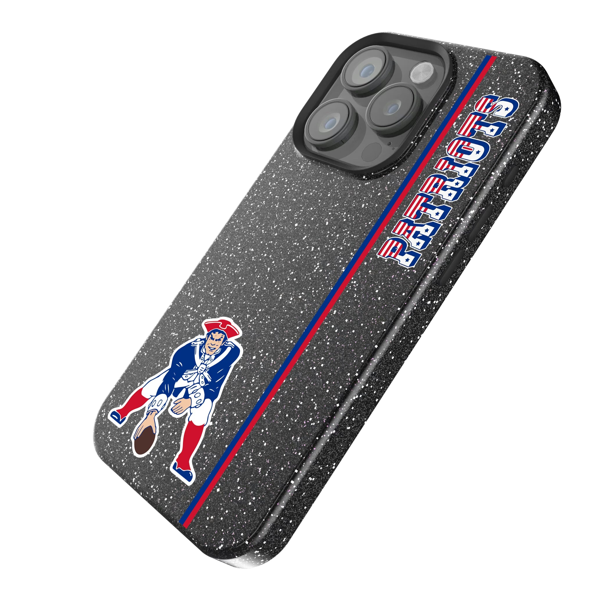 New England Patriots Historic Collection Sidebar iPhone Bling Phone Case for Apple iPhone - Isometric View