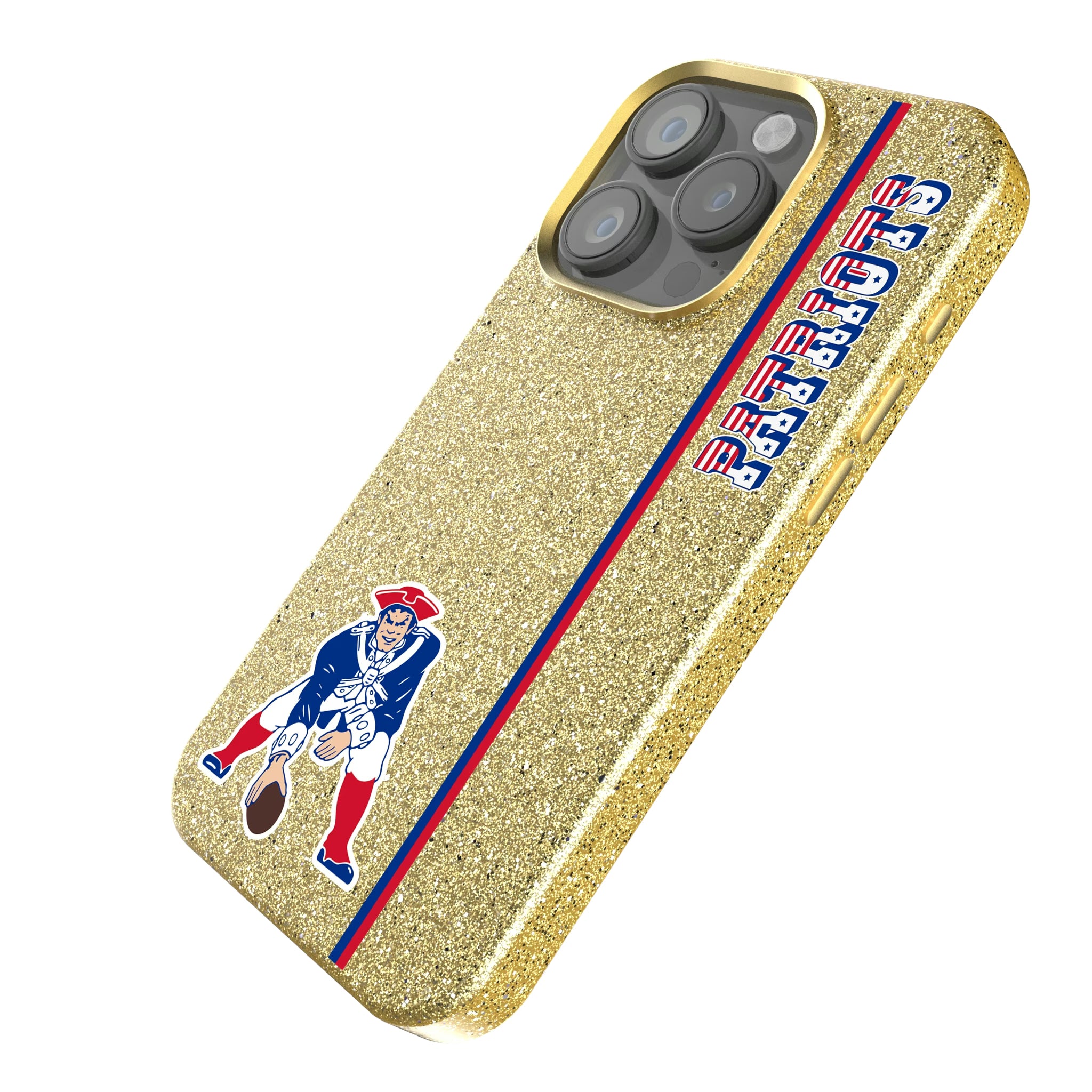 New England Patriots Historic Collection Sidebar iPhone Bling Phone Case for Apple iPhone - Isometric View