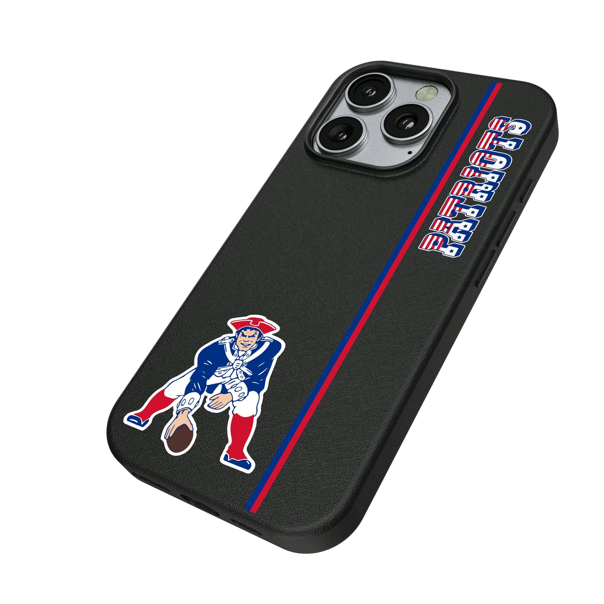New England Patriots Historic Collection Sidebar iPhone MagSafe Compatible Phone Case for Apple iPhone - Isometric View