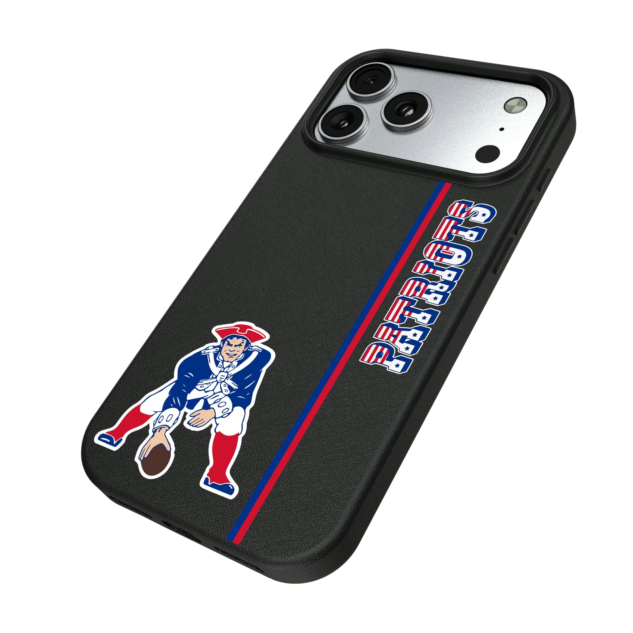 New England Patriots Historic Collection Sidebar iPhone MagSafe Compatible Phone Case for Apple iPhone - Isometric View#Device_iPhone 17 Pro Max